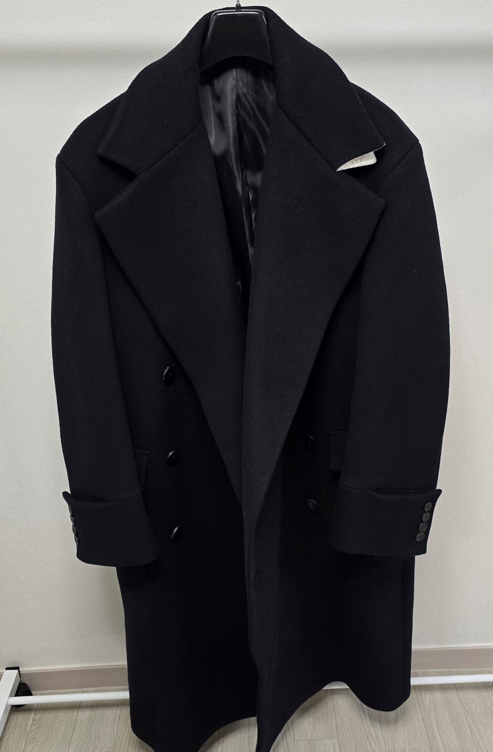 우영미 블랙 오버사이즈 더블 브레스티드 코트 48사이즈 판매 상품이미지2