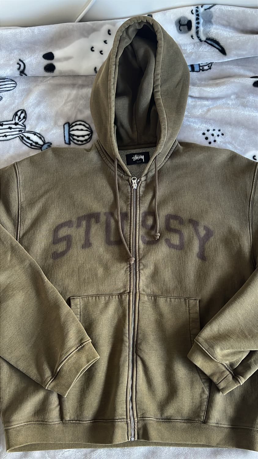 스투시 페이디드 그래픽 집 후드 올리브 상품이미지1