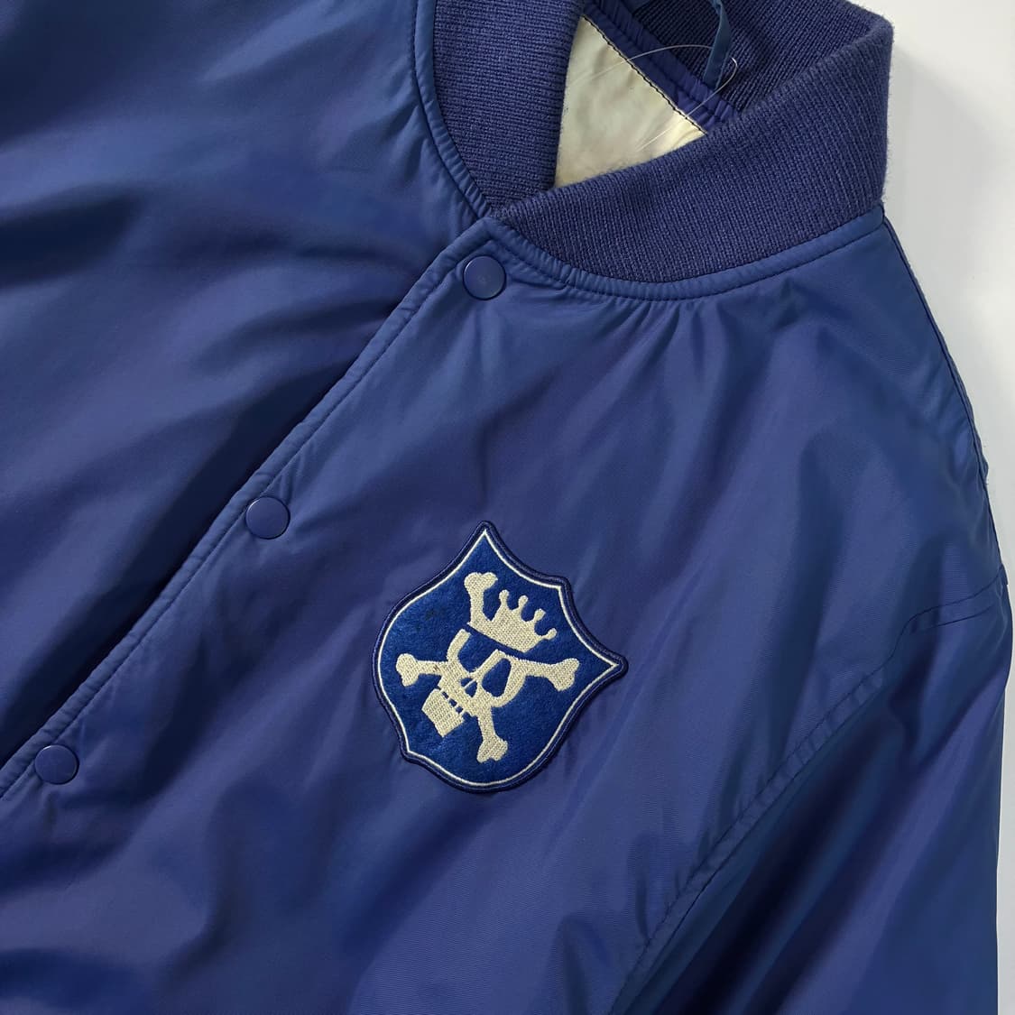 Stussy 스투스 90‘s 스컬 스탁 자수 봄버 스타디움 바시티 자켓 상품이미지4