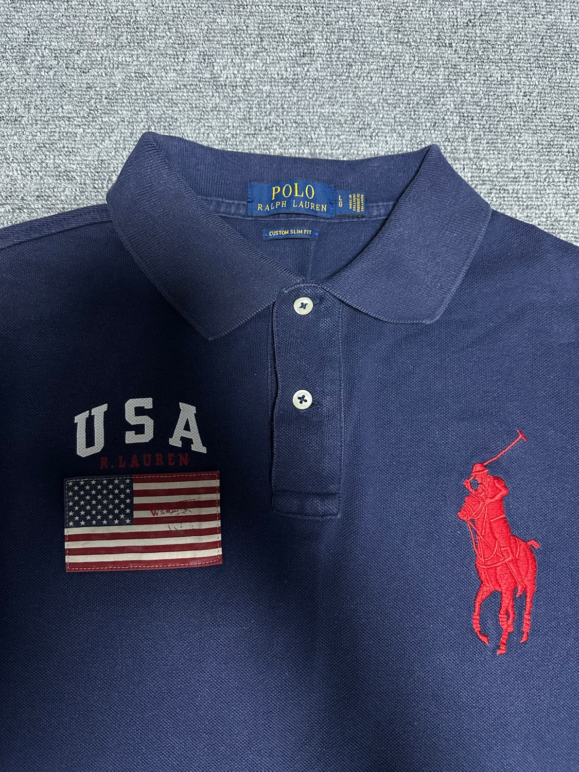 폴로 빅포니 usa성조기 카라티 네이비 상품이미지2