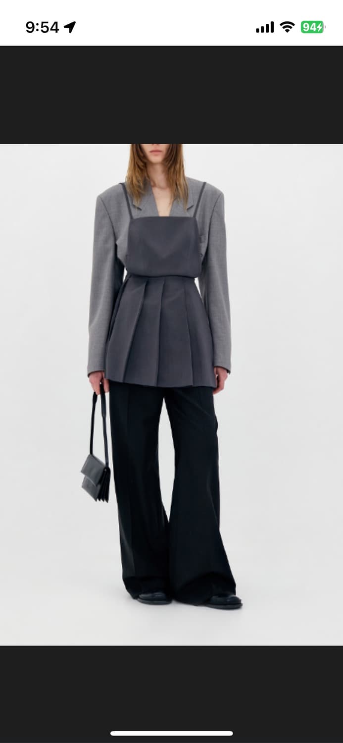 로우클래식 pleated mini dress S 차콜 상품이미지6