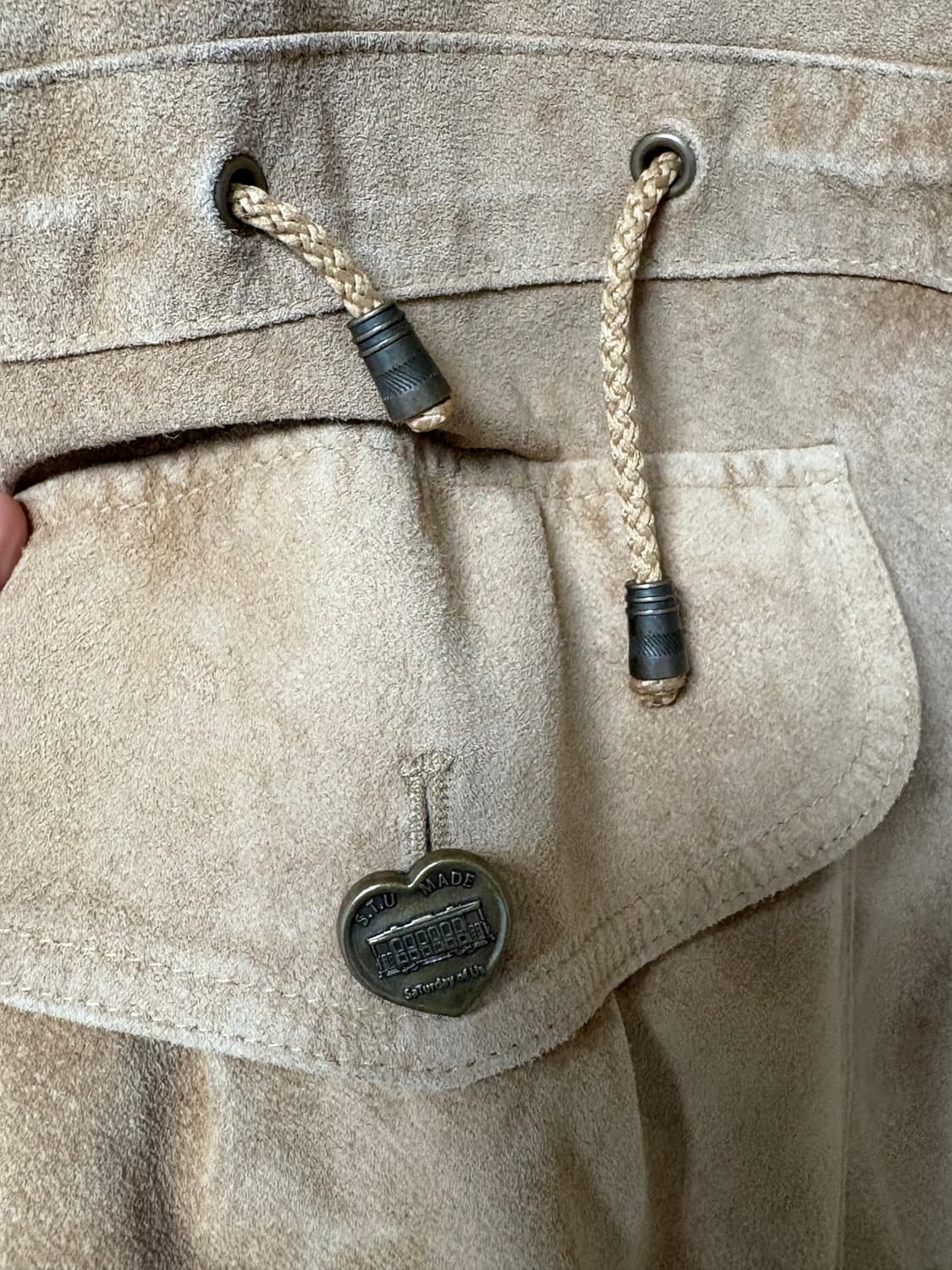 STU 우먼 레더 필드자켓 (스웨이드 자켓) 베이지 상품이미지5