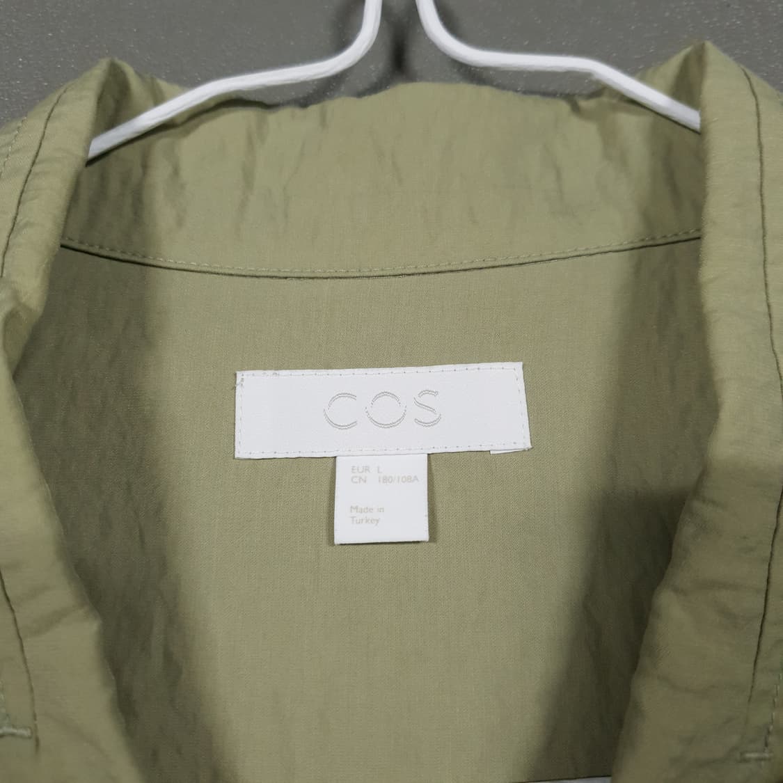 실측 XL) COS 코스 세이지 올리브 카키 코튼 오버핏 반팔 셔츠 상품이미지4