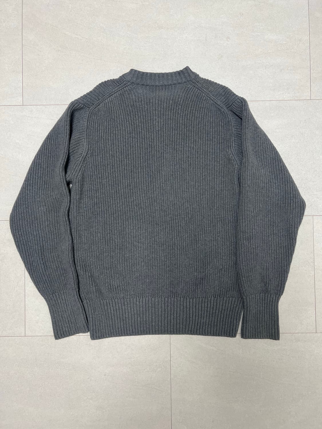 프루이 라운드넥 니트 집업 그레이 상품이미지2