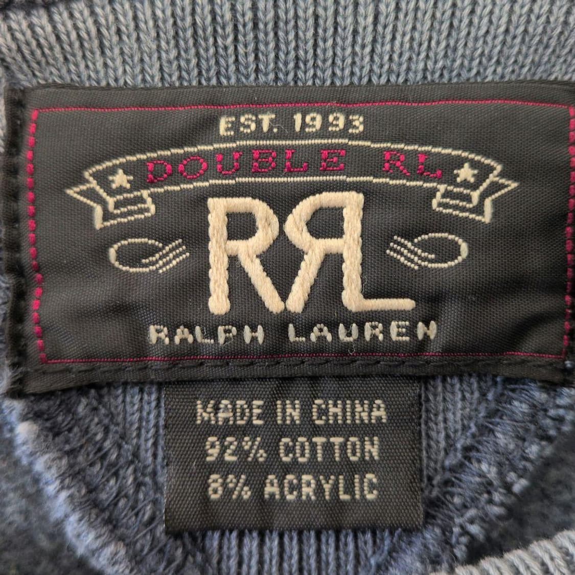  RRL 인디고 다이드 가먼트 워싱 더블-V 스웨트셔츠 상품이미지2