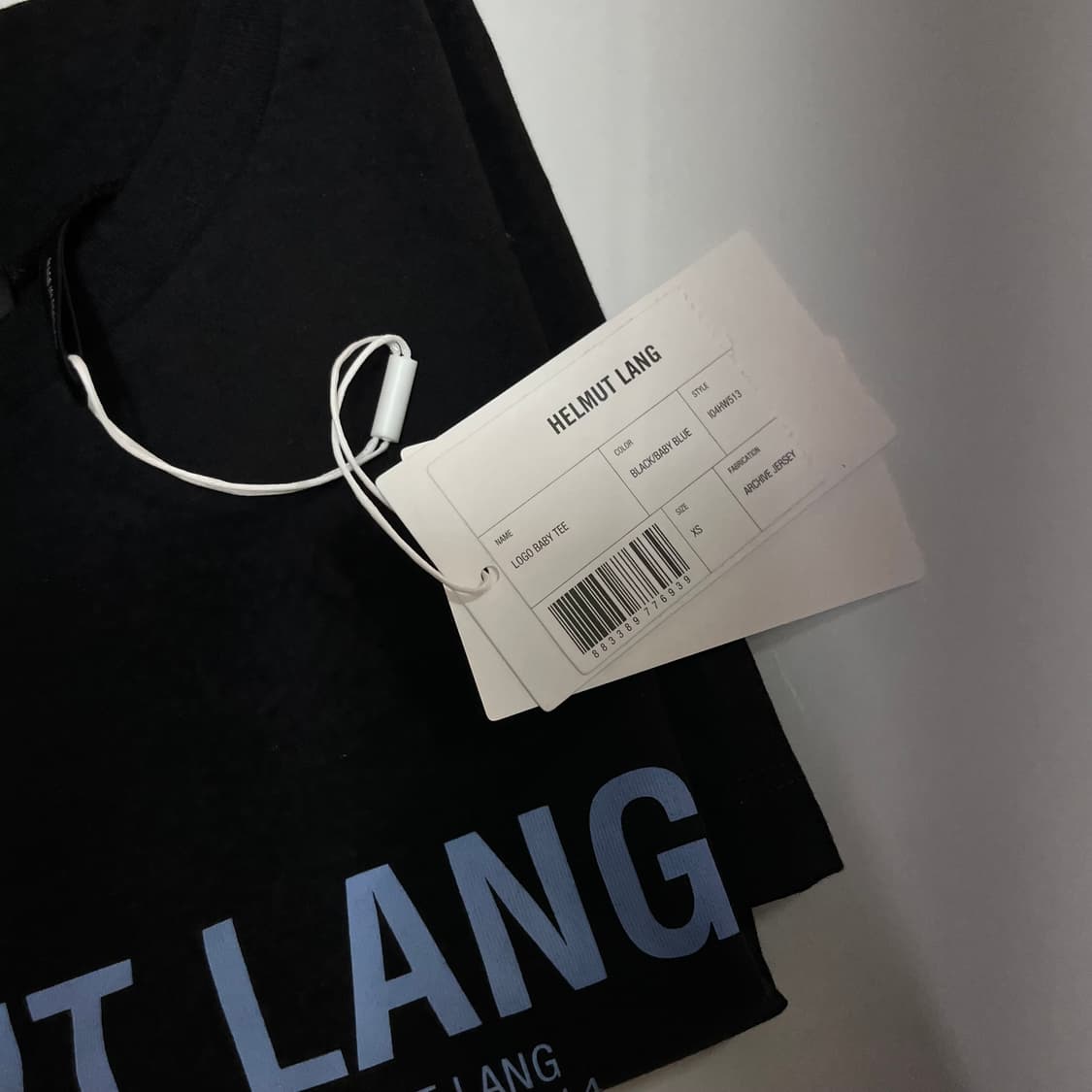 (제니 착용) 헬무트랭 로고 베이비 티셔츠 블랙 XS 새상품 상품이미지8