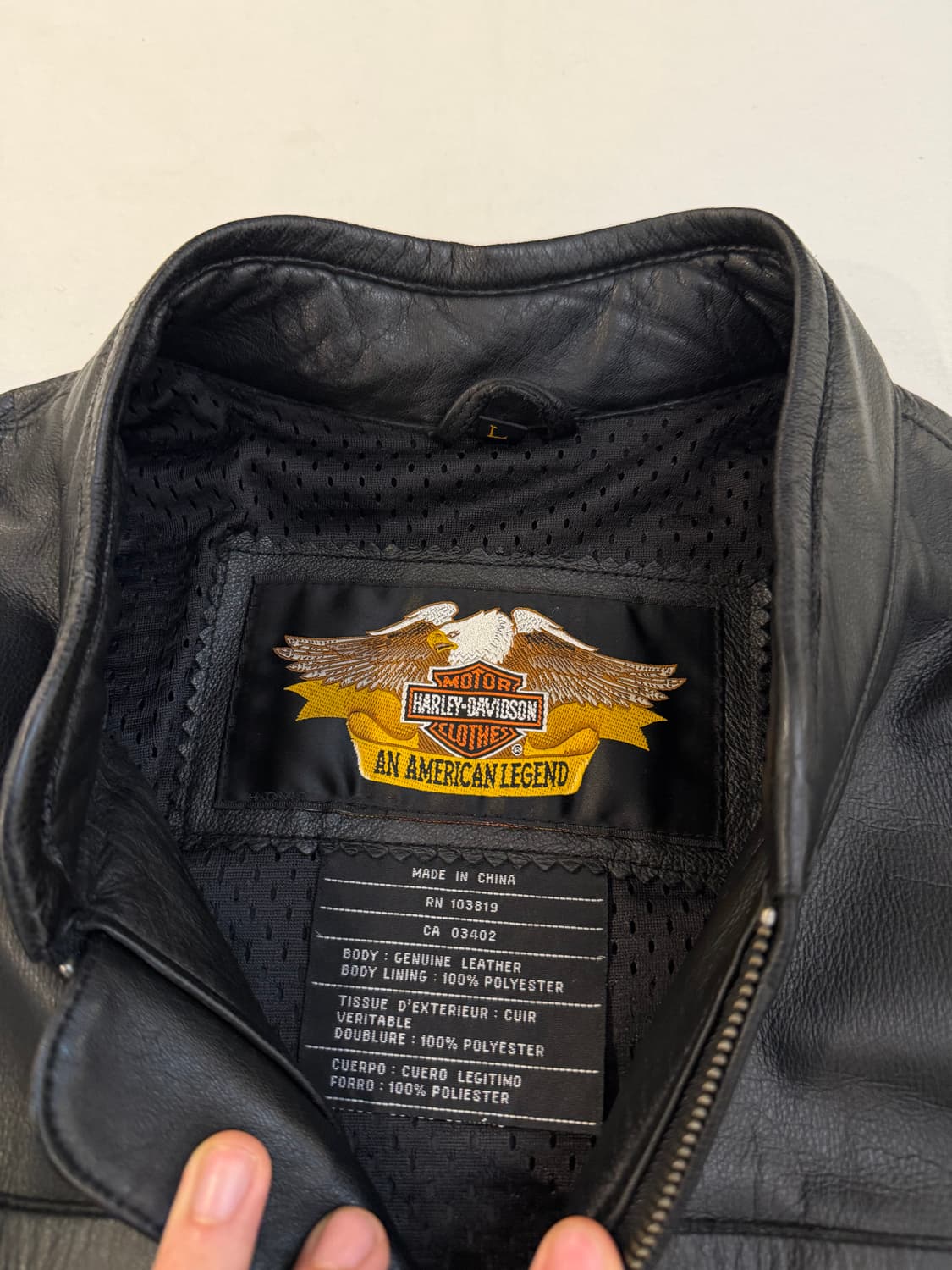 할리데이비슨 엠보싱 로고 라이더 가죽자켓 상품이미지6