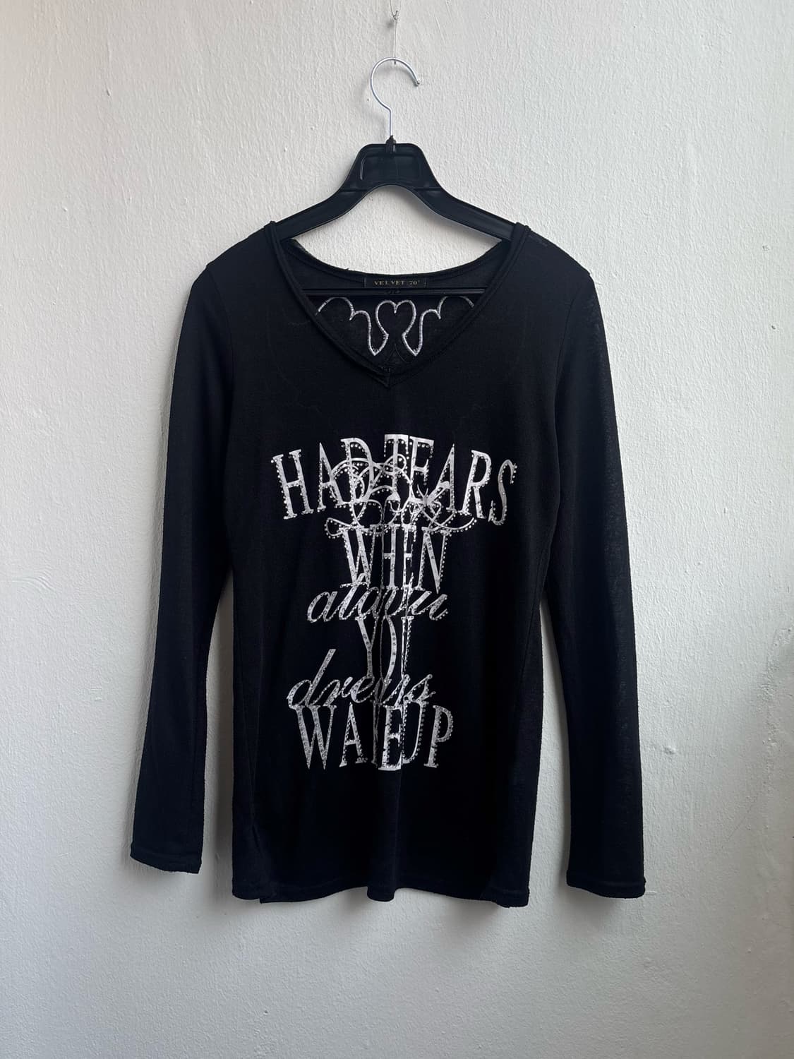 Vintage Black V-neck Cubic Long Sleeve  상품이미지4