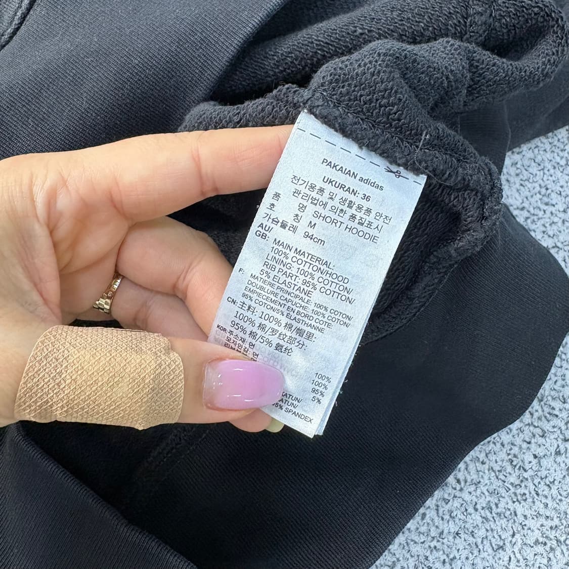 M 아디다스 여성 크롭 후드티 0528J 상품이미지4