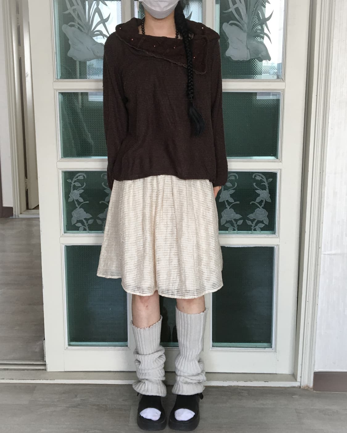 Axes femme lace neck line point knitted  상품이미지1