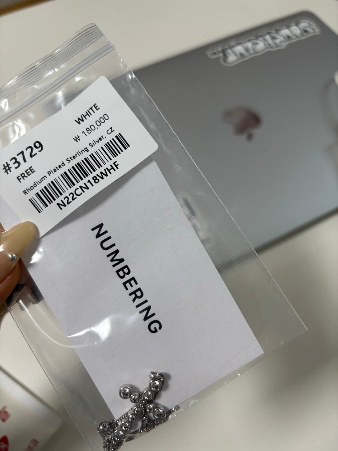 넘버링 #3729 십자가 목걸이 실버 상품이미지1