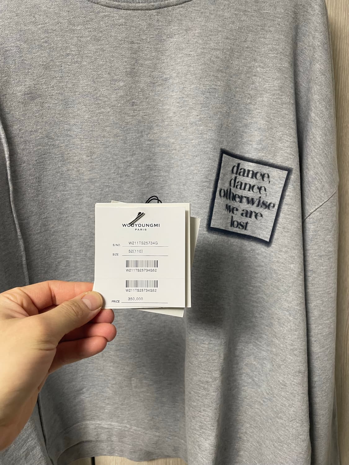 52사이즈, 우영미 턴업 백로고 나염 맨투맨 그레이 상품이미지9