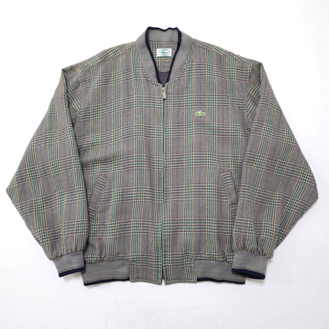 라코스테 90's 체크 블루종 자켓 상품이미지1