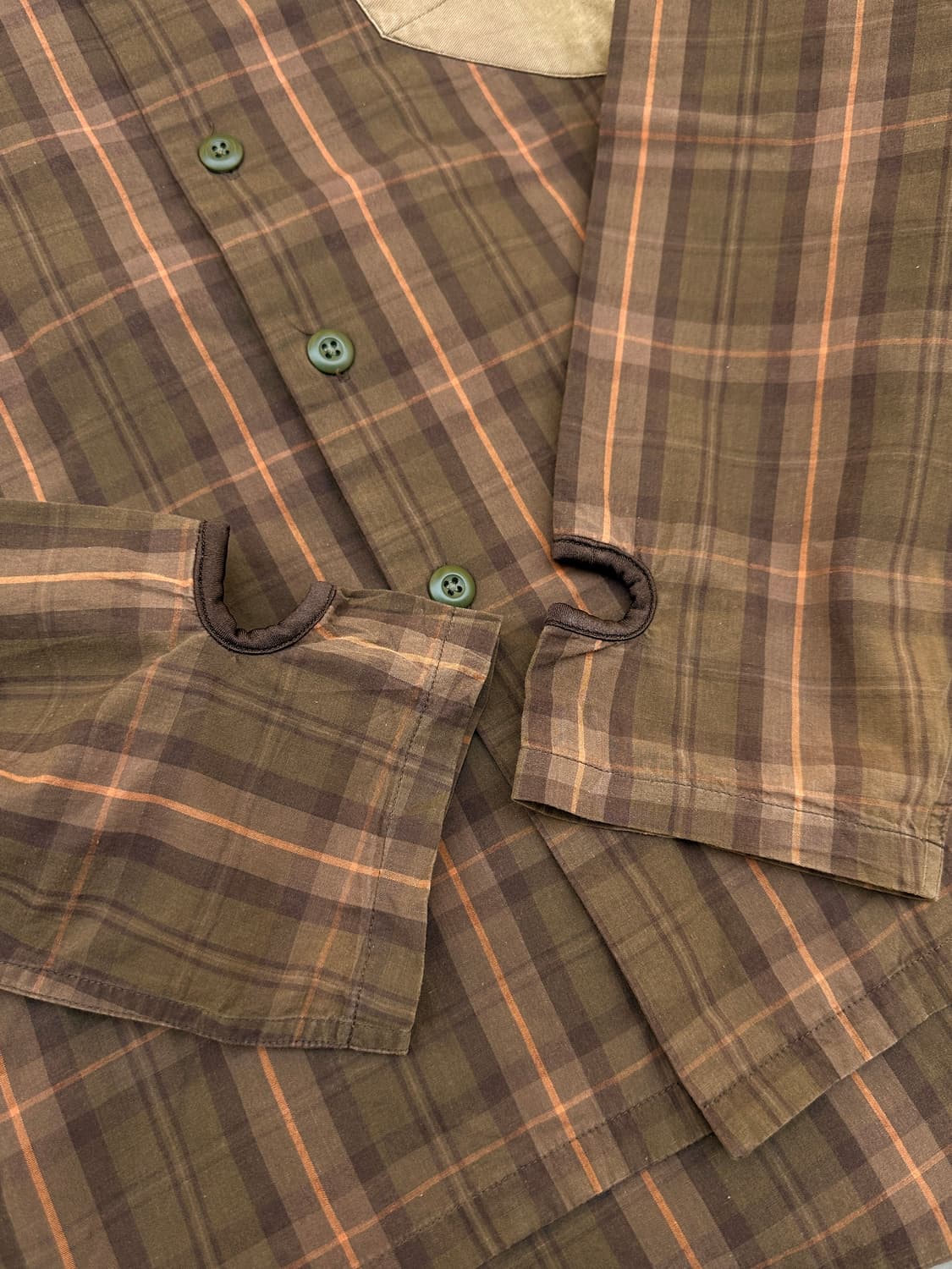 PPFM 이너 커프스 후드 체크 셔츠 상품이미지6