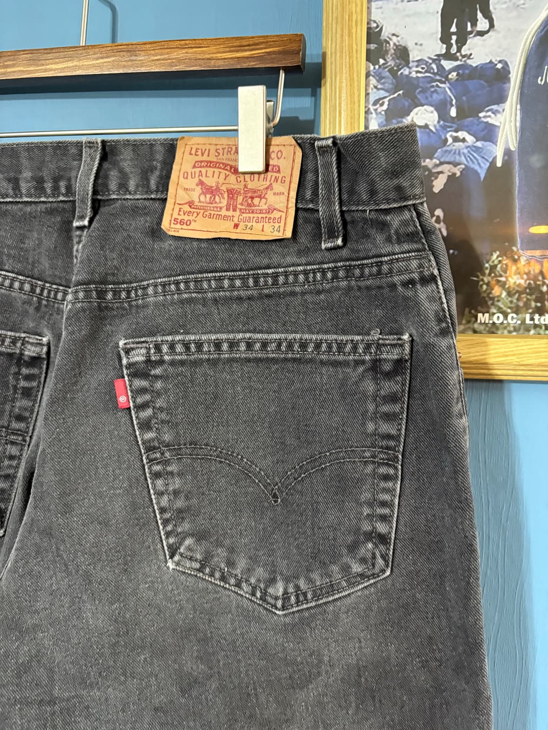 90-00‘s USA Levis 560 Black Denim Pant. 상품이미지8