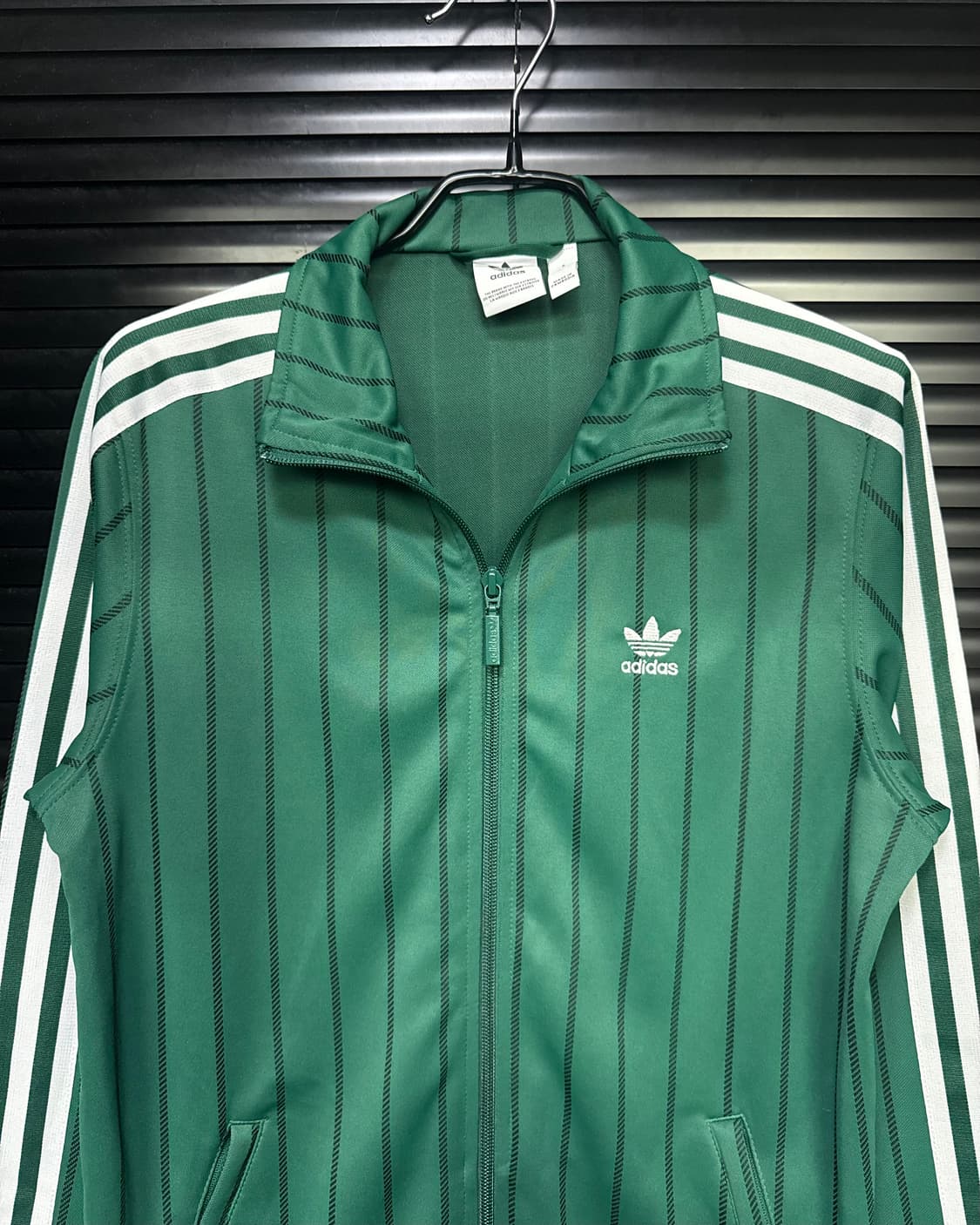 아디다스 스트라이프 초록 그린 스트라이프 올드스쿨 져지 저지 트랙탑 집업 상품이미지4