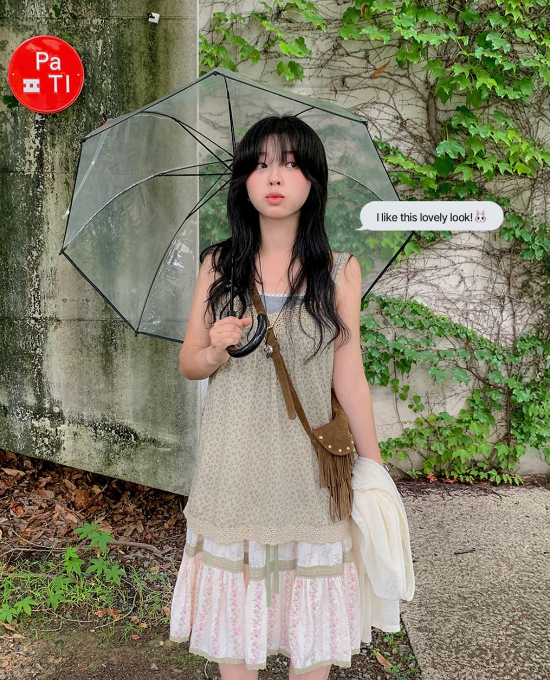 당일배송/모리걸) 에이비글 베로니 플라워 미디 스커트 밴딩 핑크 free 상품이미지2