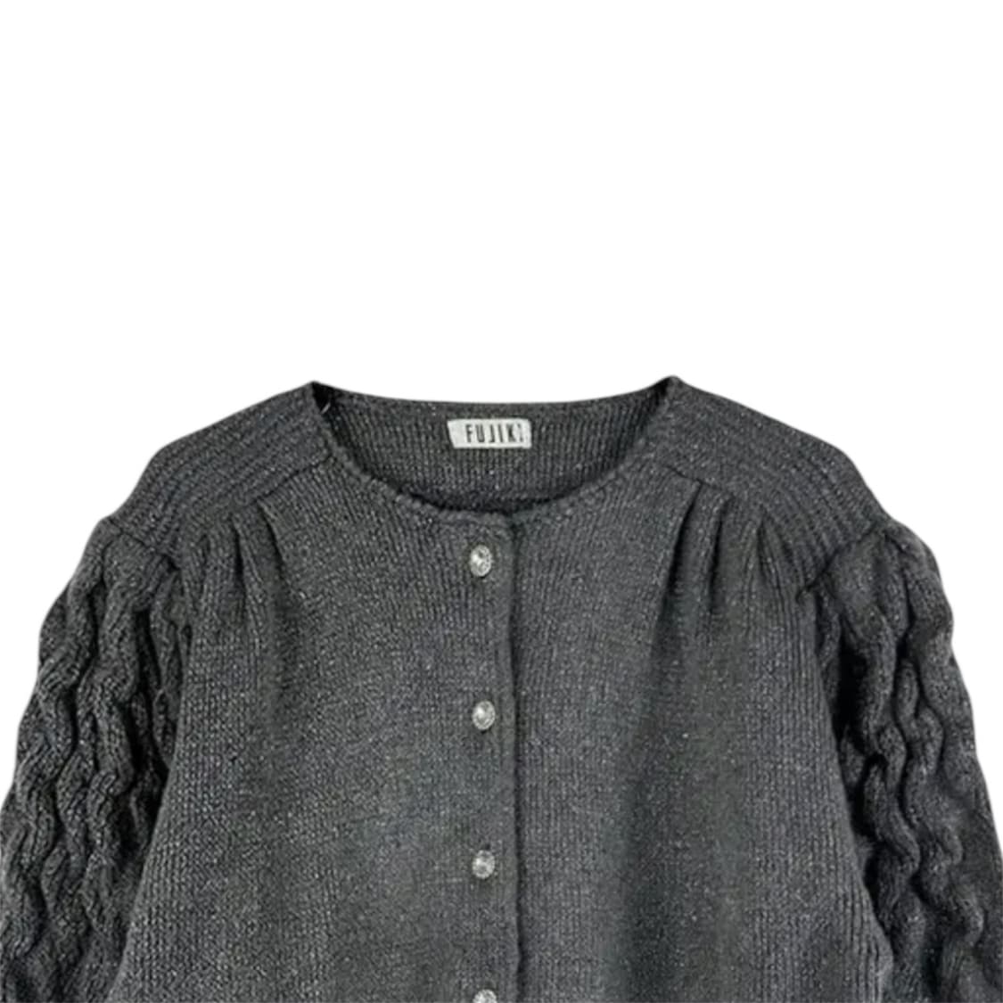 Grey Cable knit texture-mixed Cardigan 상품이미지2
