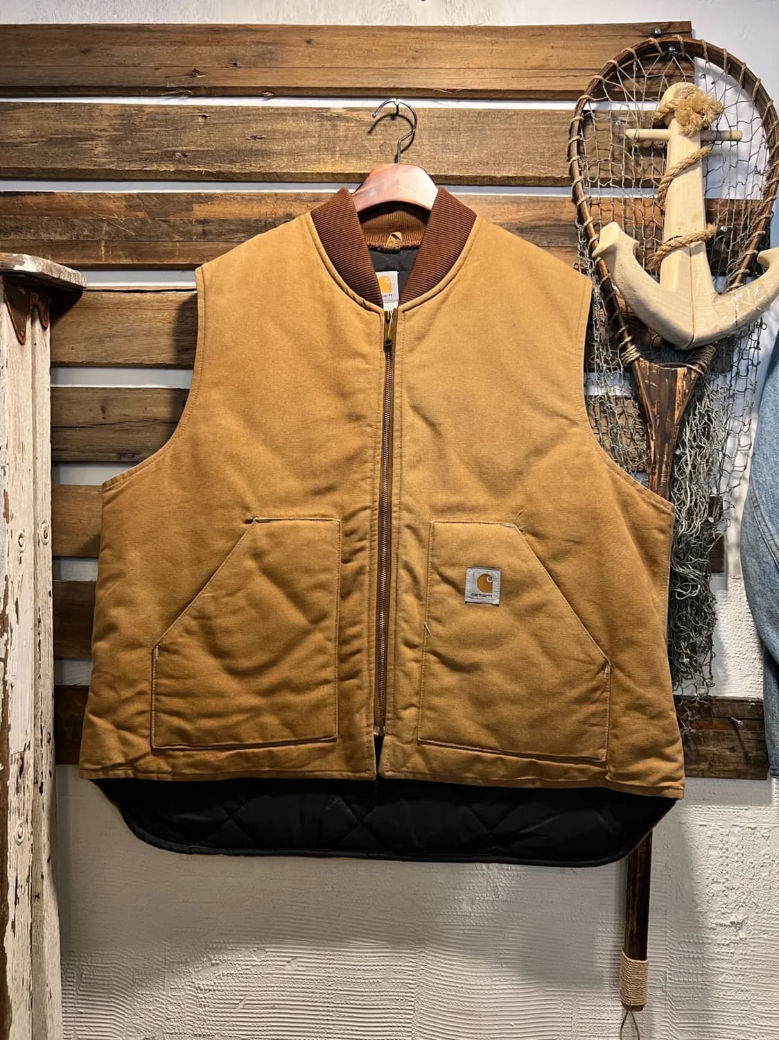 [2XL]90's 칼하트 USA Made 브라운 워크 베스트 상품이미지1