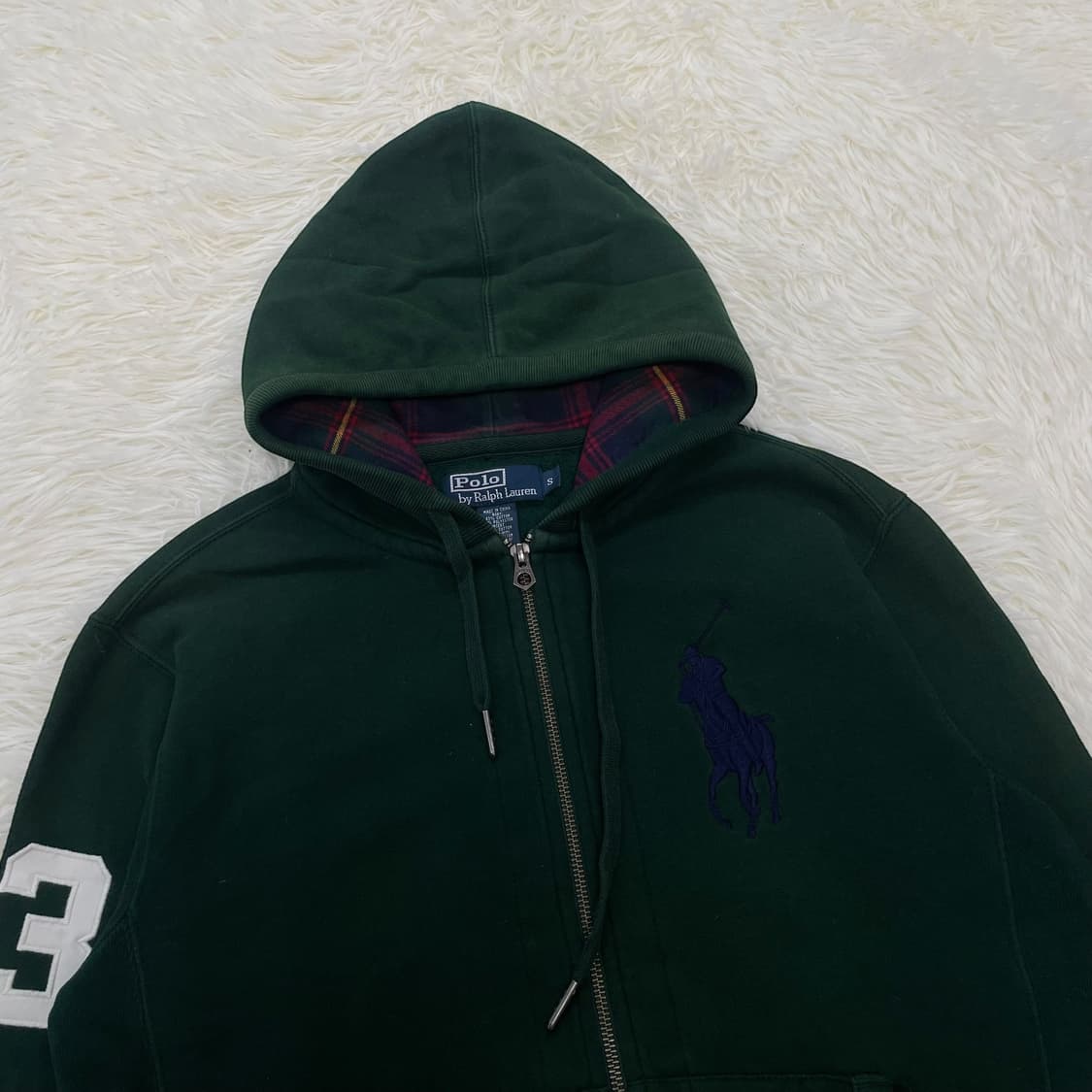 폴로 랄프로렌 빅 포니 체크 후드집업 그린 상품이미지3