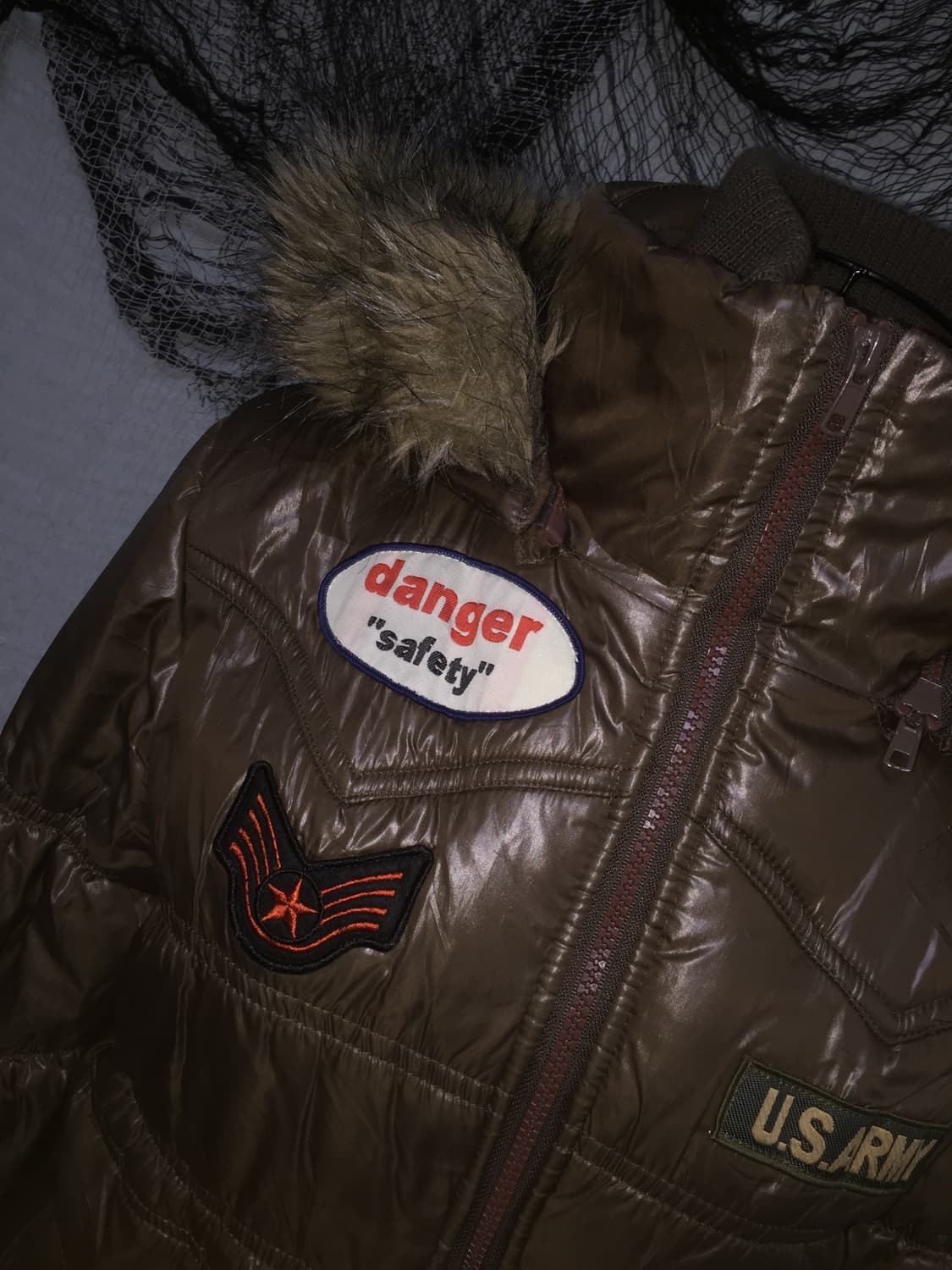 CASSE y2k khaki embroider slim padding 상품이미지3