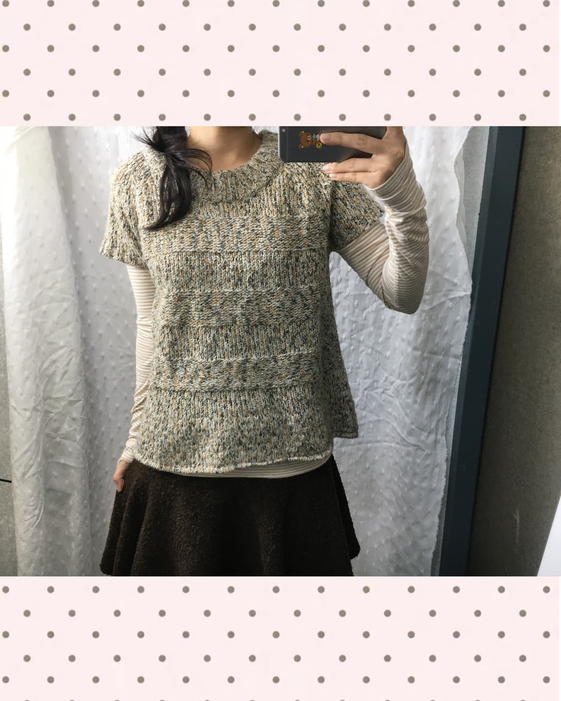 베이지 보카시 반소매 니트 상품이미지2