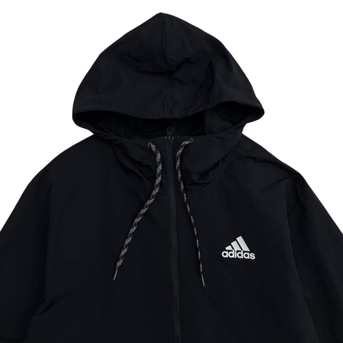아디다스 에센셜로고 블랙 롱 후드 바람막이 2XL 상품이미지7