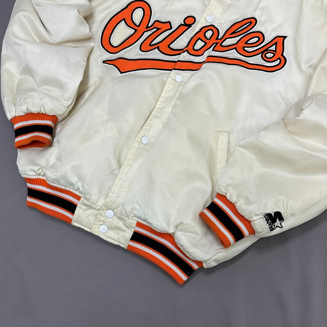 스타터 90s 올드스쿨 볼티모어 오리올스 누빔 야구점퍼 M 상품이미지5