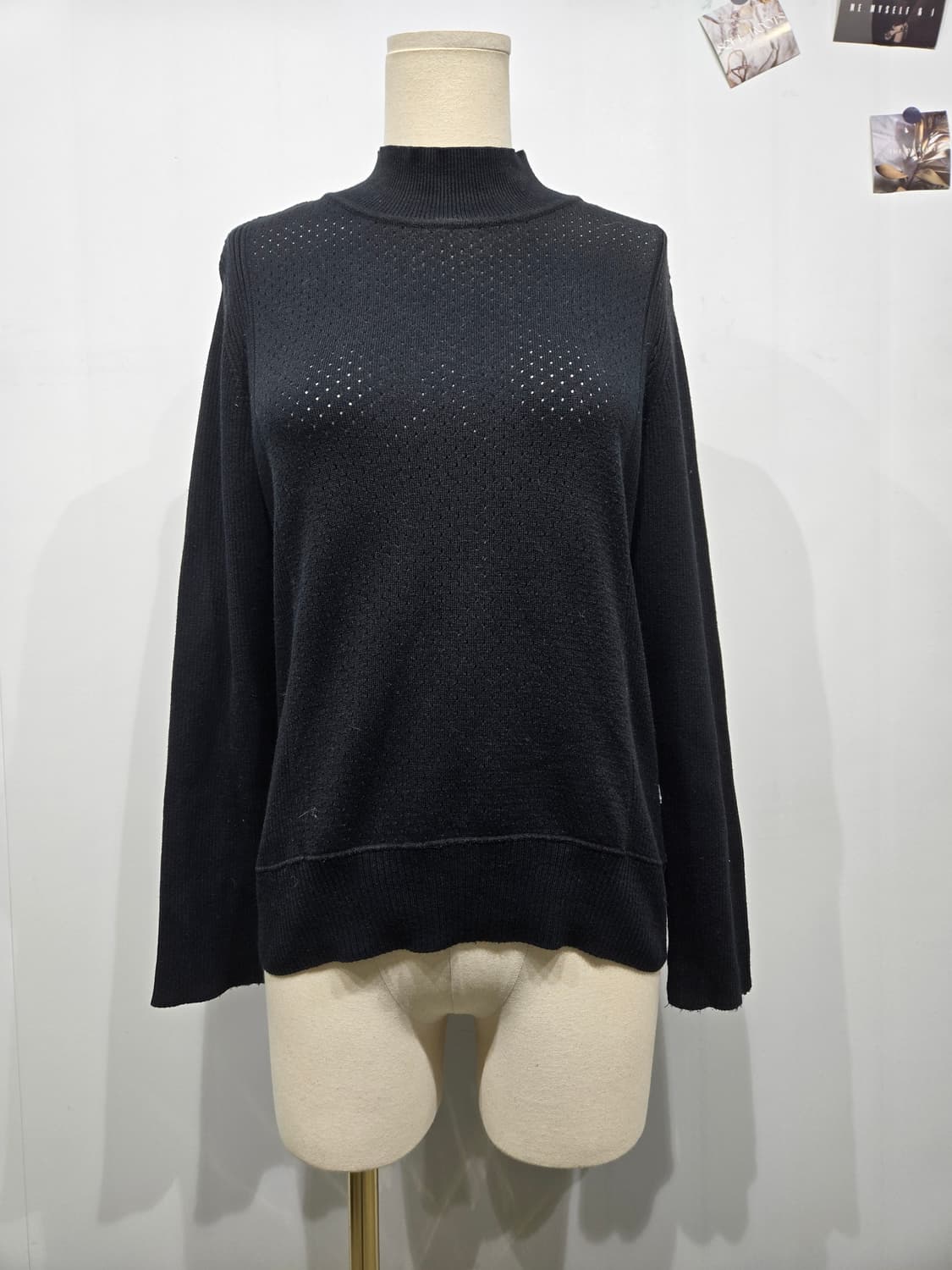 랑방 블랙 하이넥 니트 풀오버 상품이미지1