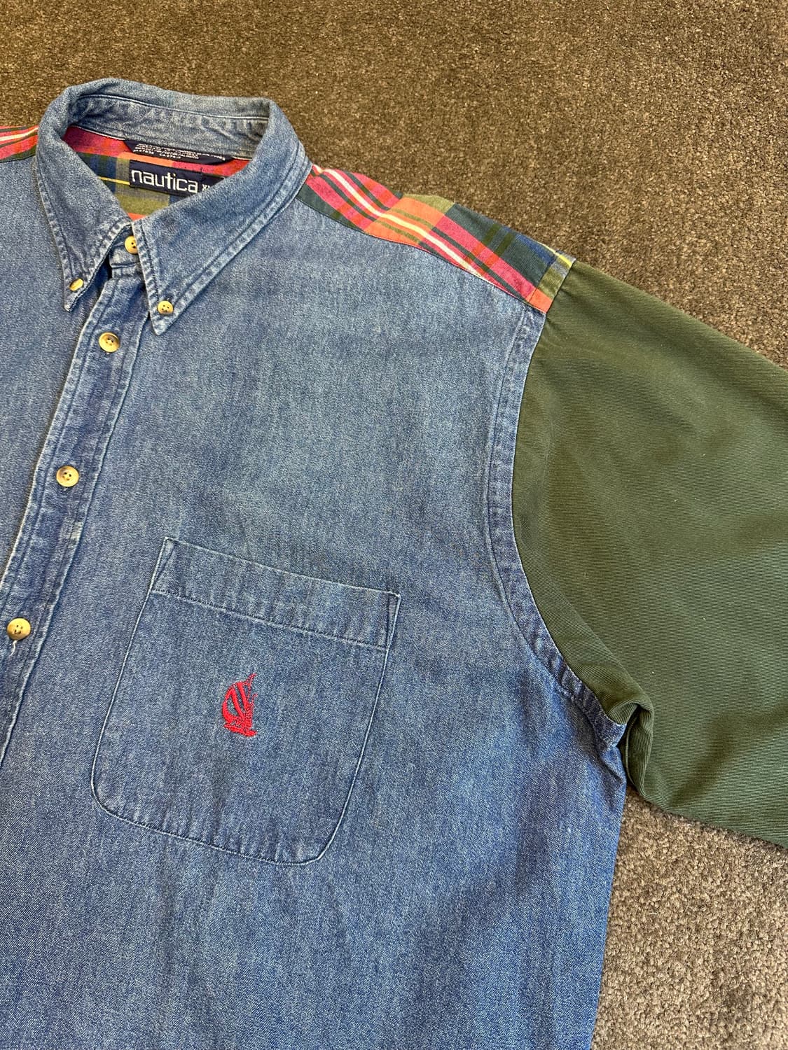 Nautica 데님/녹색 남방 셔츠 XL 상품이미지2