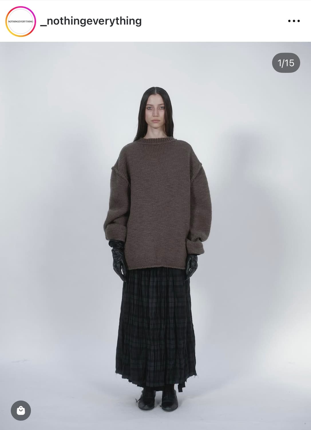 낫띵에브리띵 WRINKLE PLEATED CHECK SKIRT 딥그린 상품이미지1