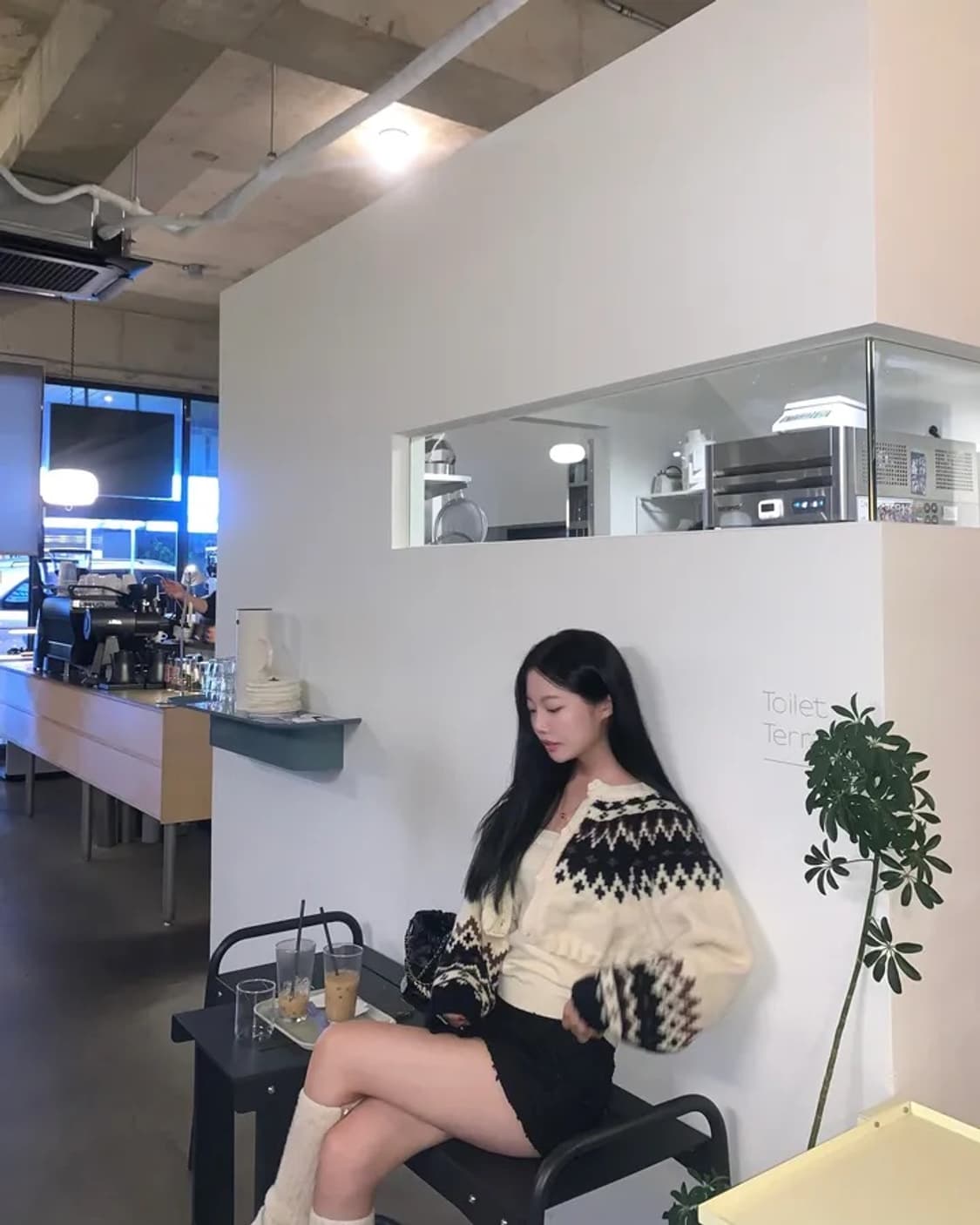 노르딕 눈꽃 니트 나시 가디건 세트 상품이미지2
