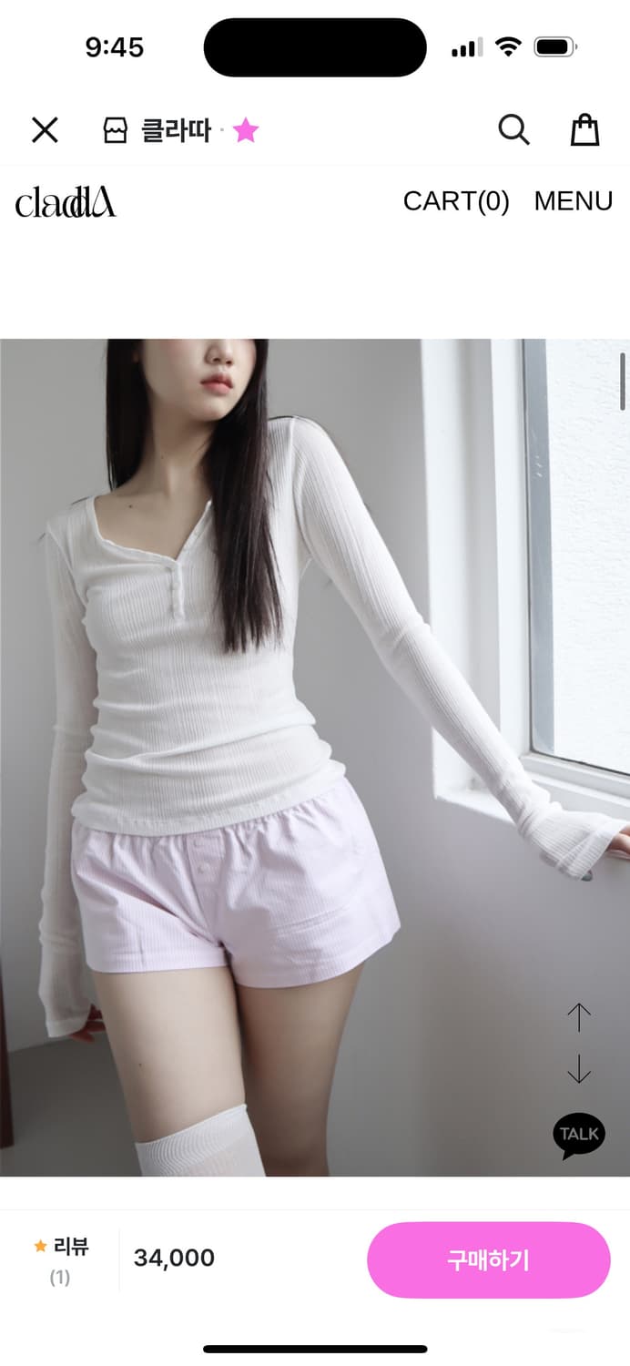 클라따 골지 헨리넥 티 (화이트) 상품이미지4