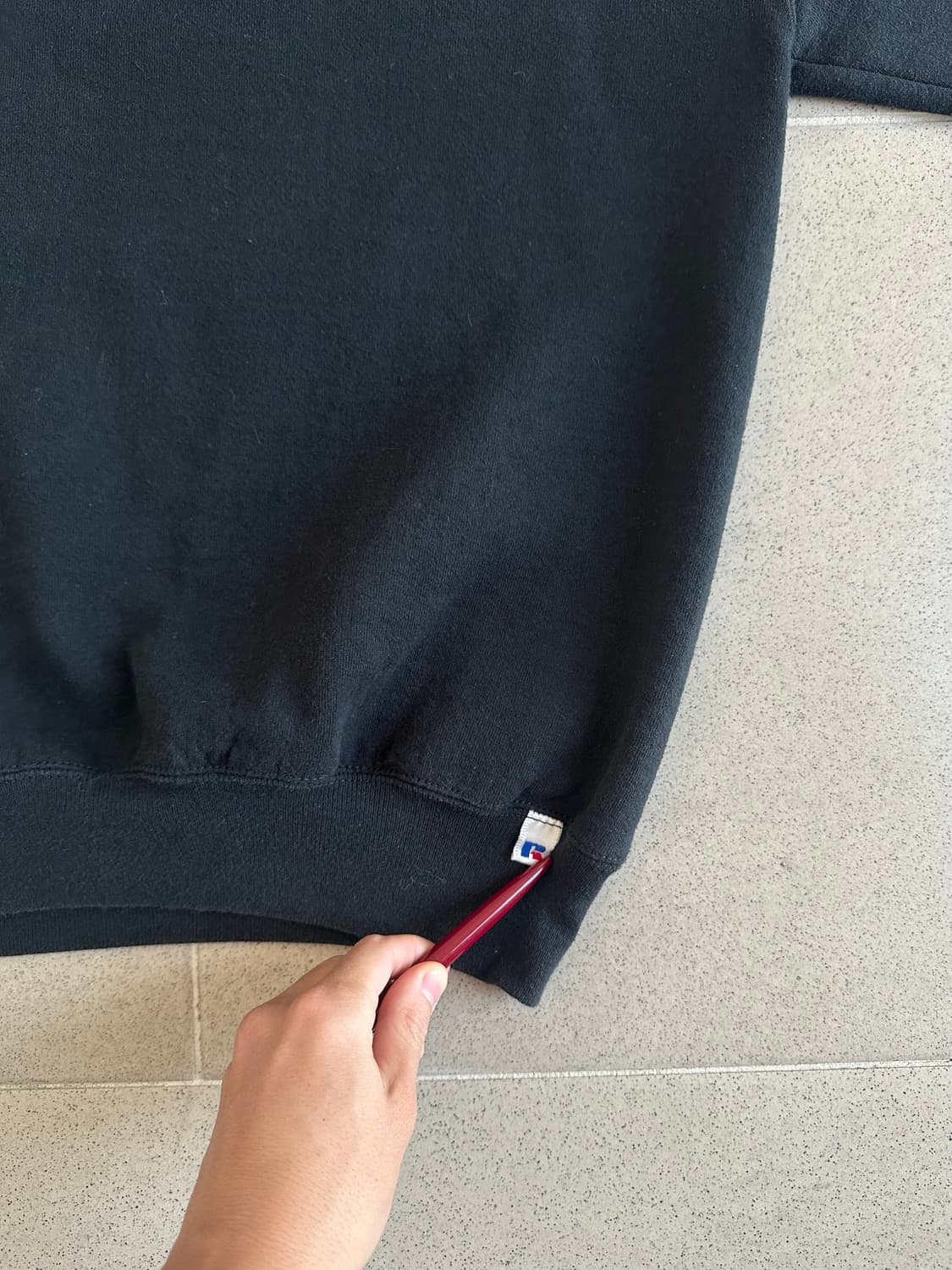 90s 빈티지 러셀 스웻셔츠 블랙 XL USA 상품이미지3