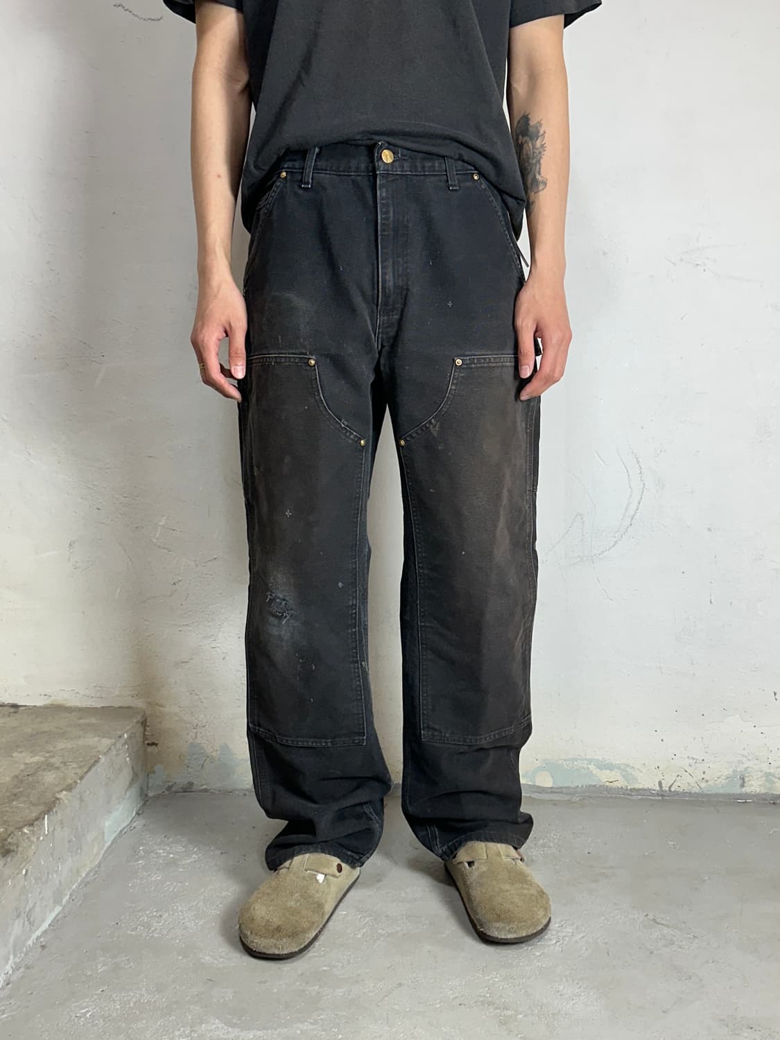 OG USA Made 칼하트 더블니 블랙 칼하트 B01 썩블니 상품이미지10