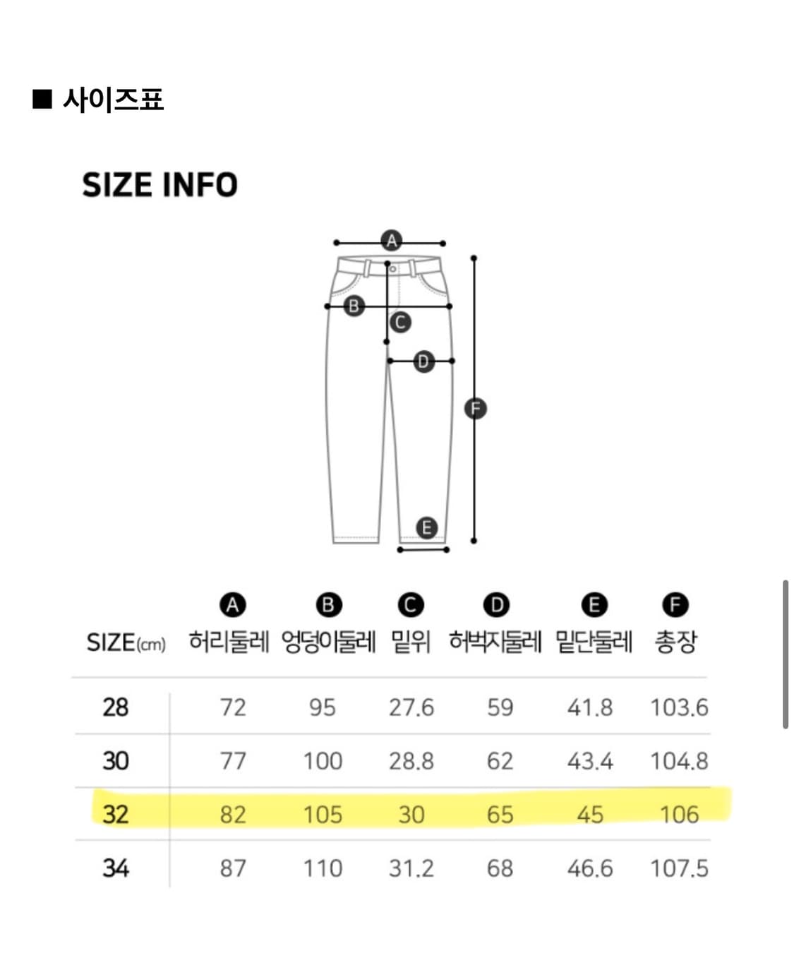 행텐 남성 스트레이트 데님팬츠 (32) 스카이블루 상품이미지3