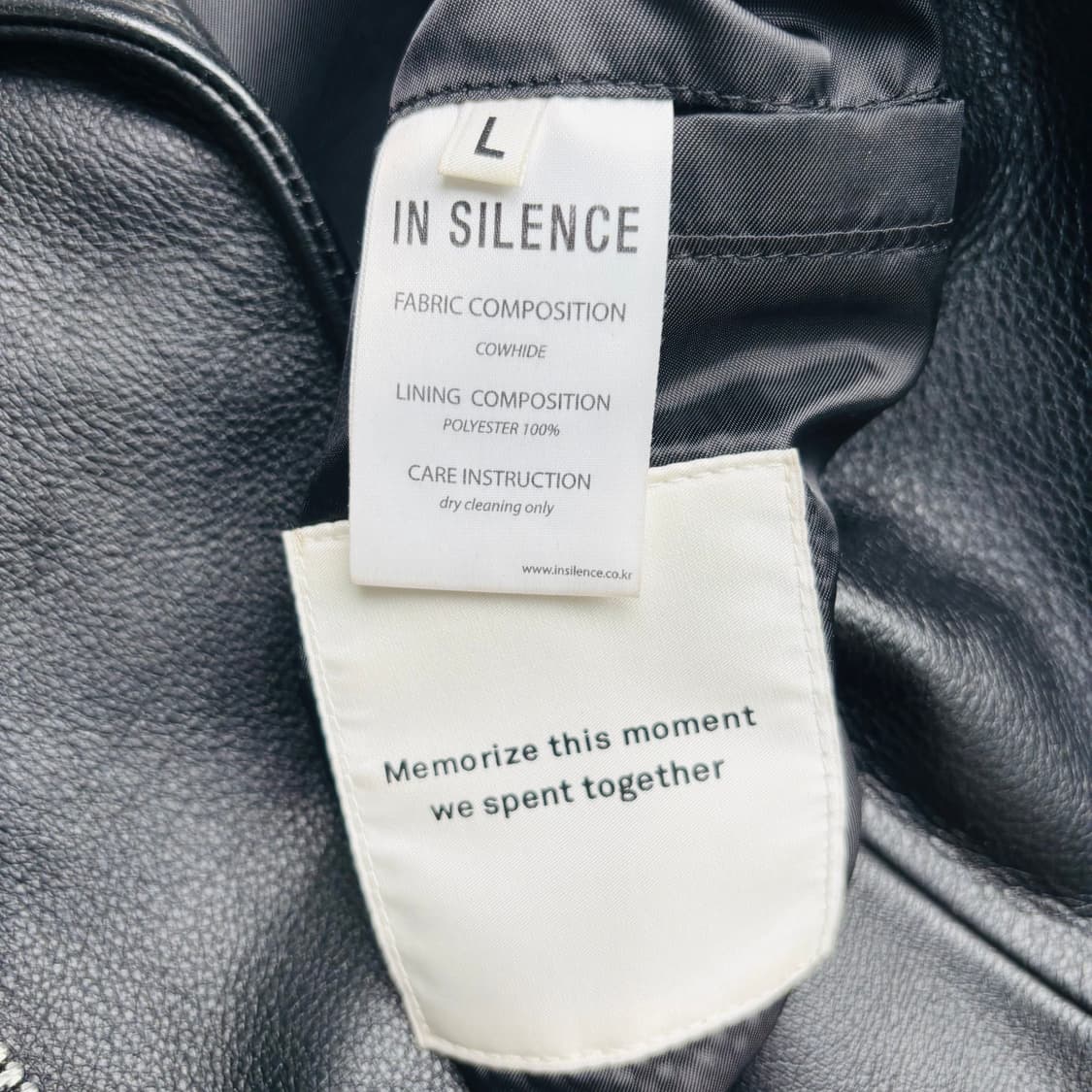 인사일런스 비대칭 블랙 레더 자켓 L 상품이미지8