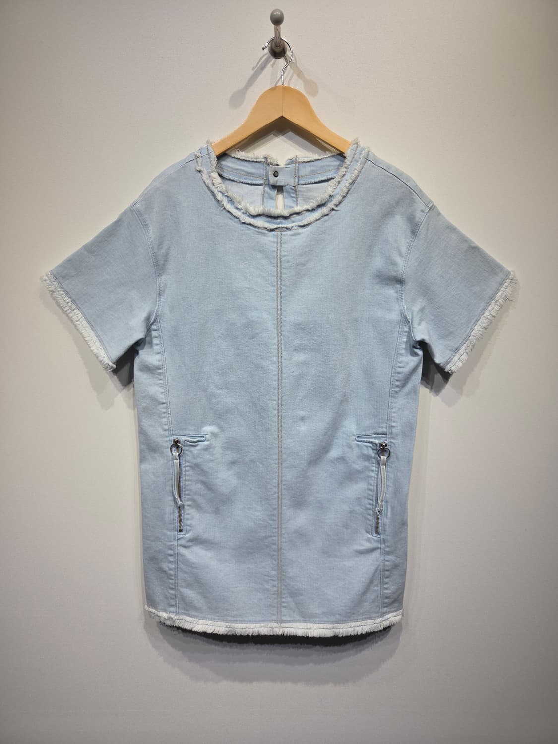 SYSTEM 한섬 라이트 블루 프린지 미니 원피스 상품이미지2