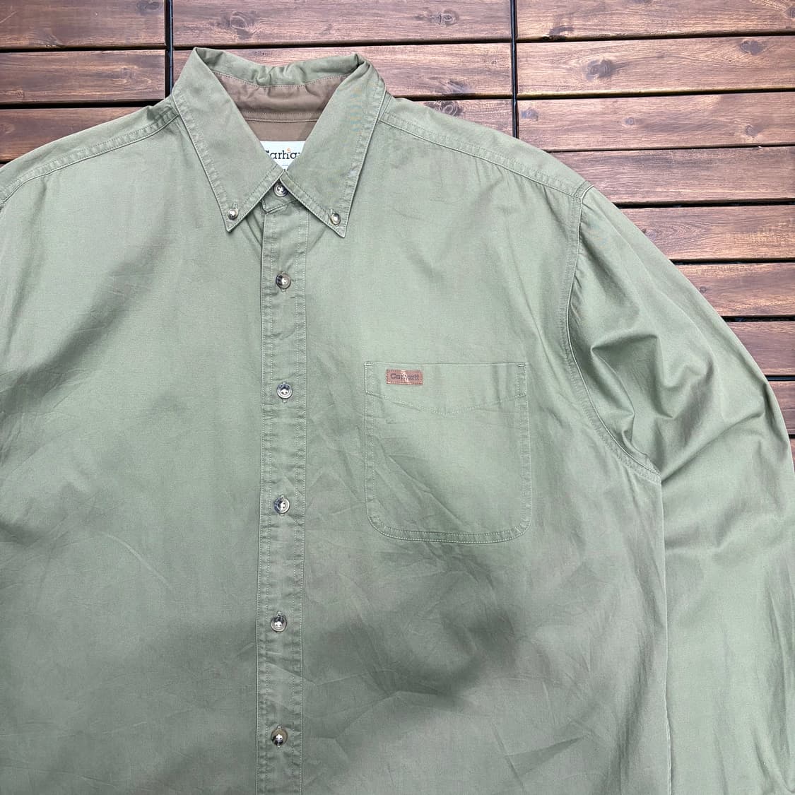 (L) 칼하트 카키 원포켓 워크 셔츠 상품이미지2