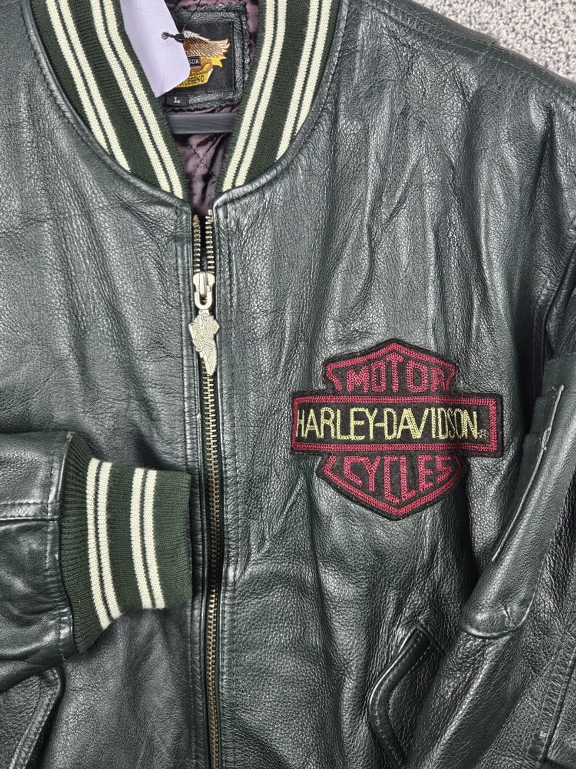 할리데이비슨 모터사이클 라이딩 가죽 바시티 자켓 ( L ) / 10018 상품이미지4