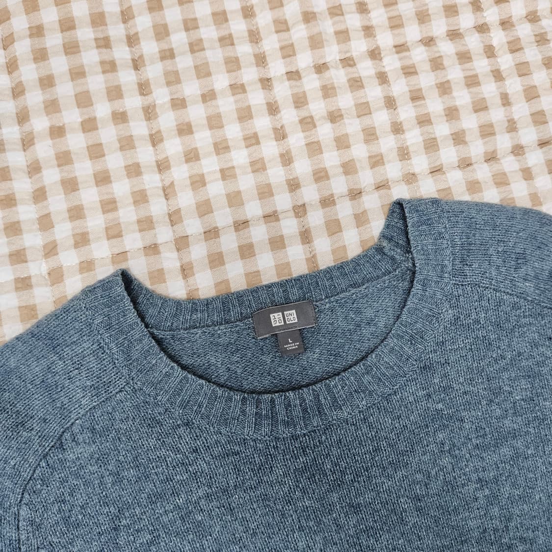 유니클로 울100 긴소매 니트 남자100 상품이미지2