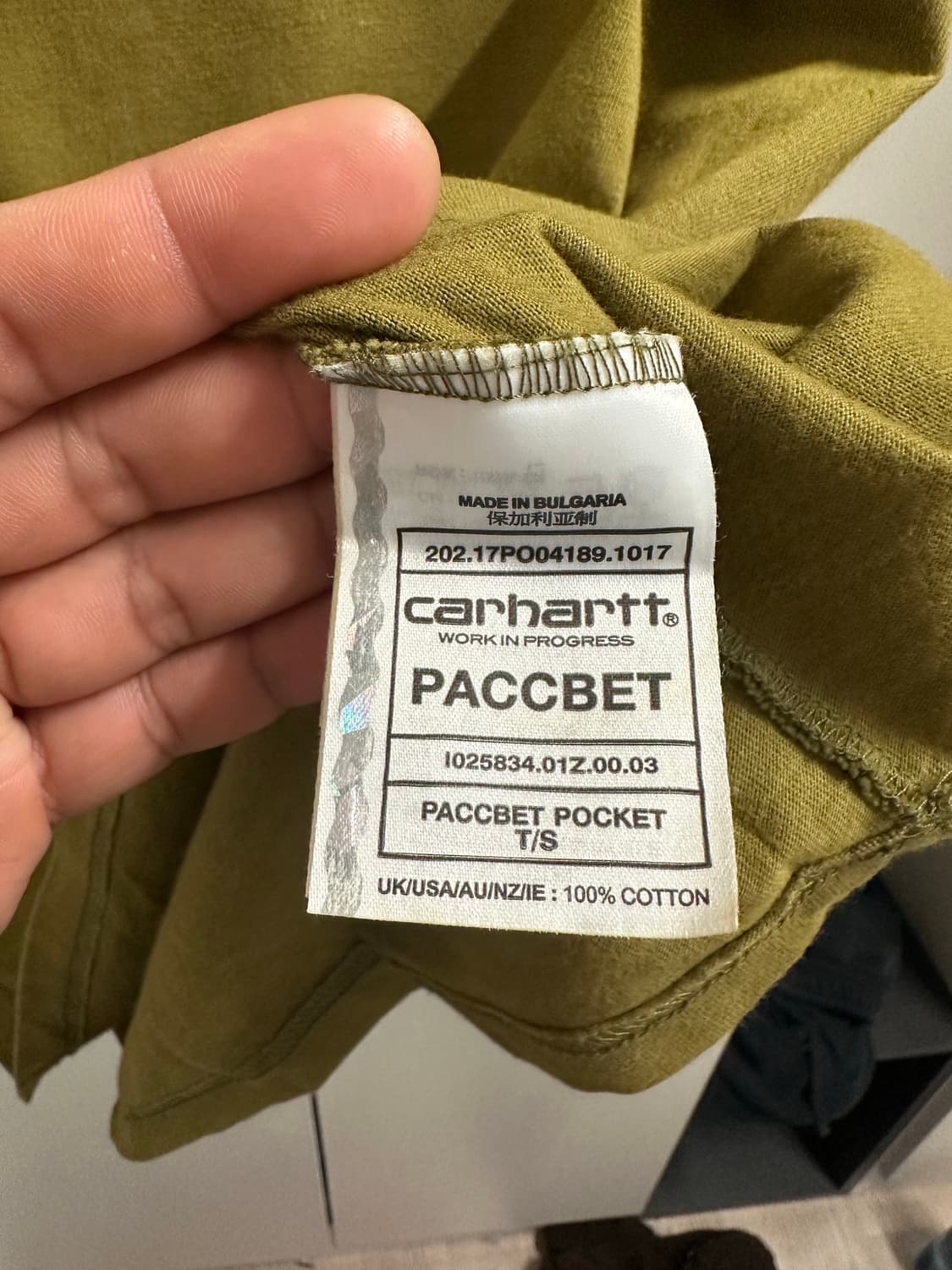 칼하트 PACCBET 포켓 반팔 L 카키색 상품이미지4