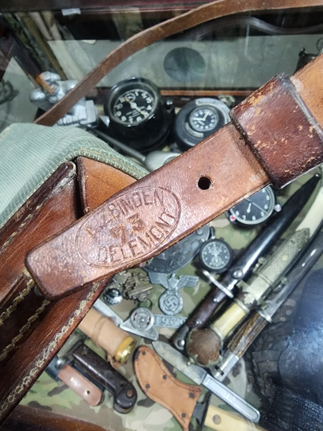 스위스군 캔버스 가죽 가방 상품이미지5