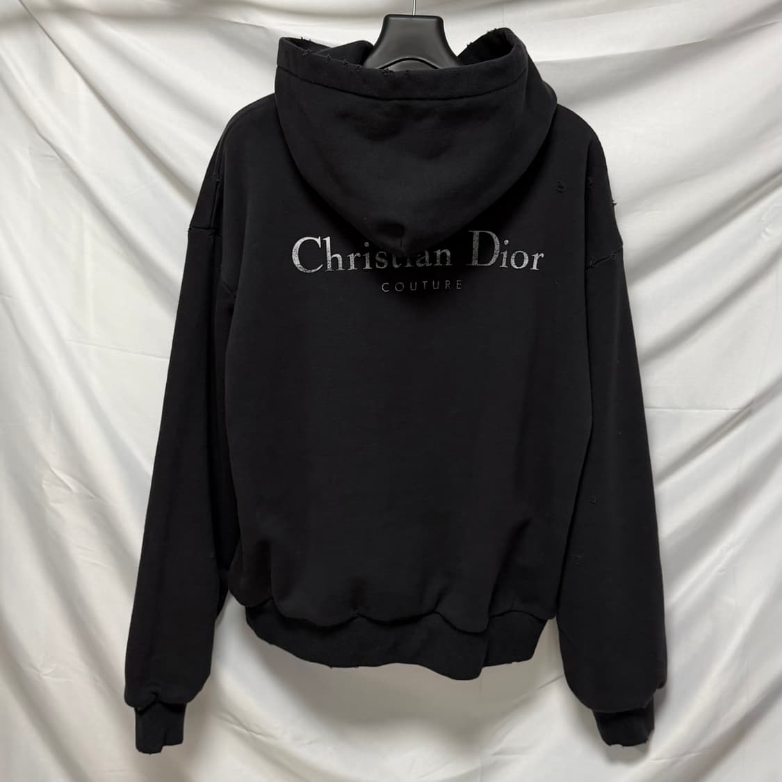 [S+급/오버핏M] 디올 꾸뛰르 백로고 후드티 블랙 상품이미지1