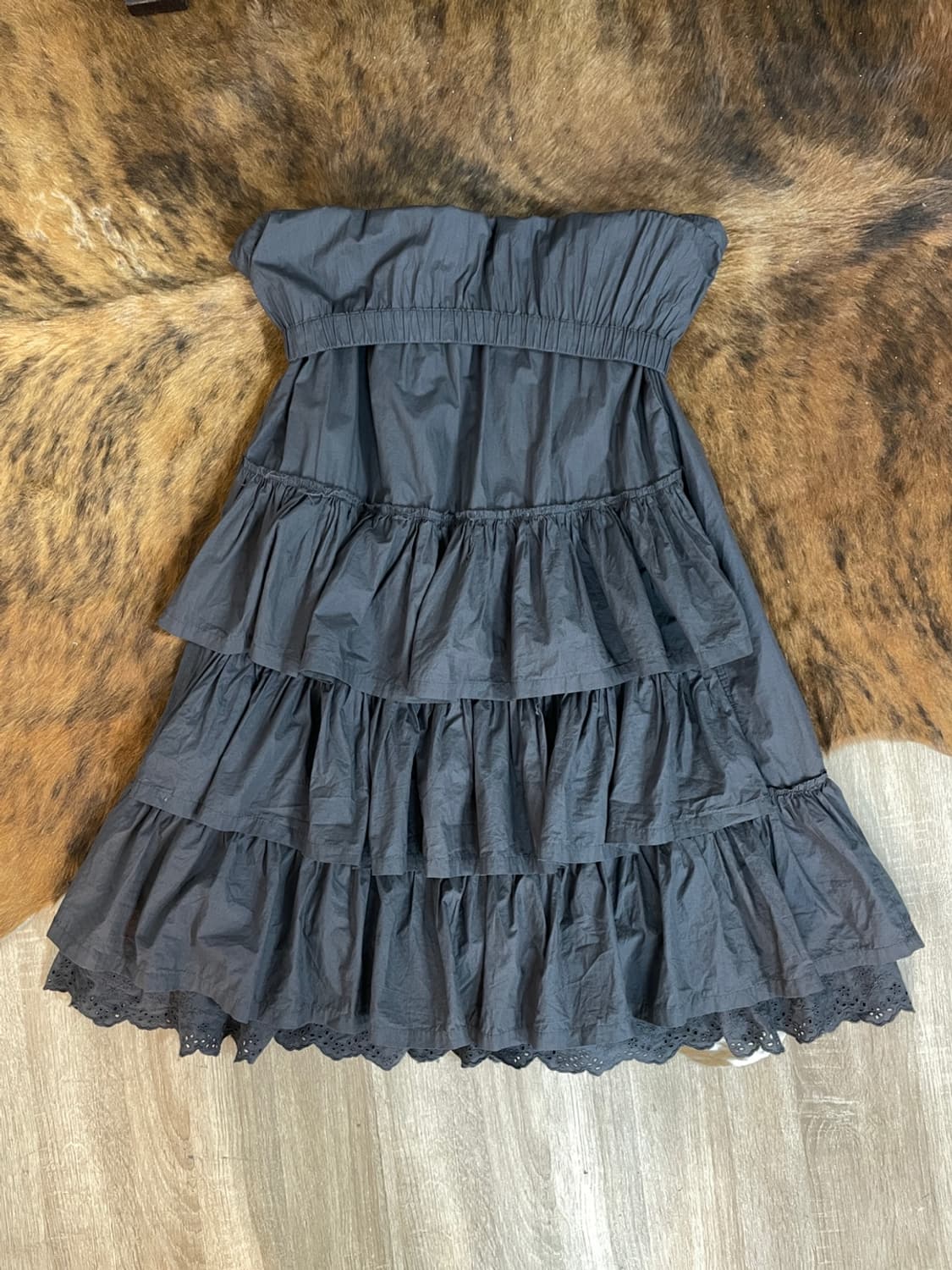 오픈 와이와이 롤드 웨이스트 미디 스커트  상품이미지2