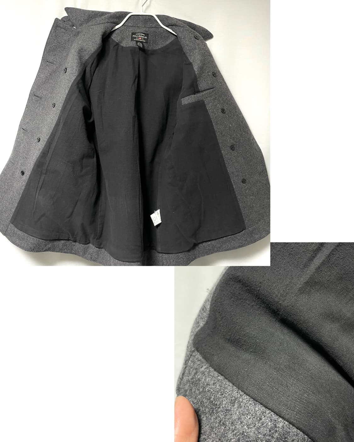 폴로진스 여성 울혼방 더블 피코트 M _ 차콜 상품이미지9