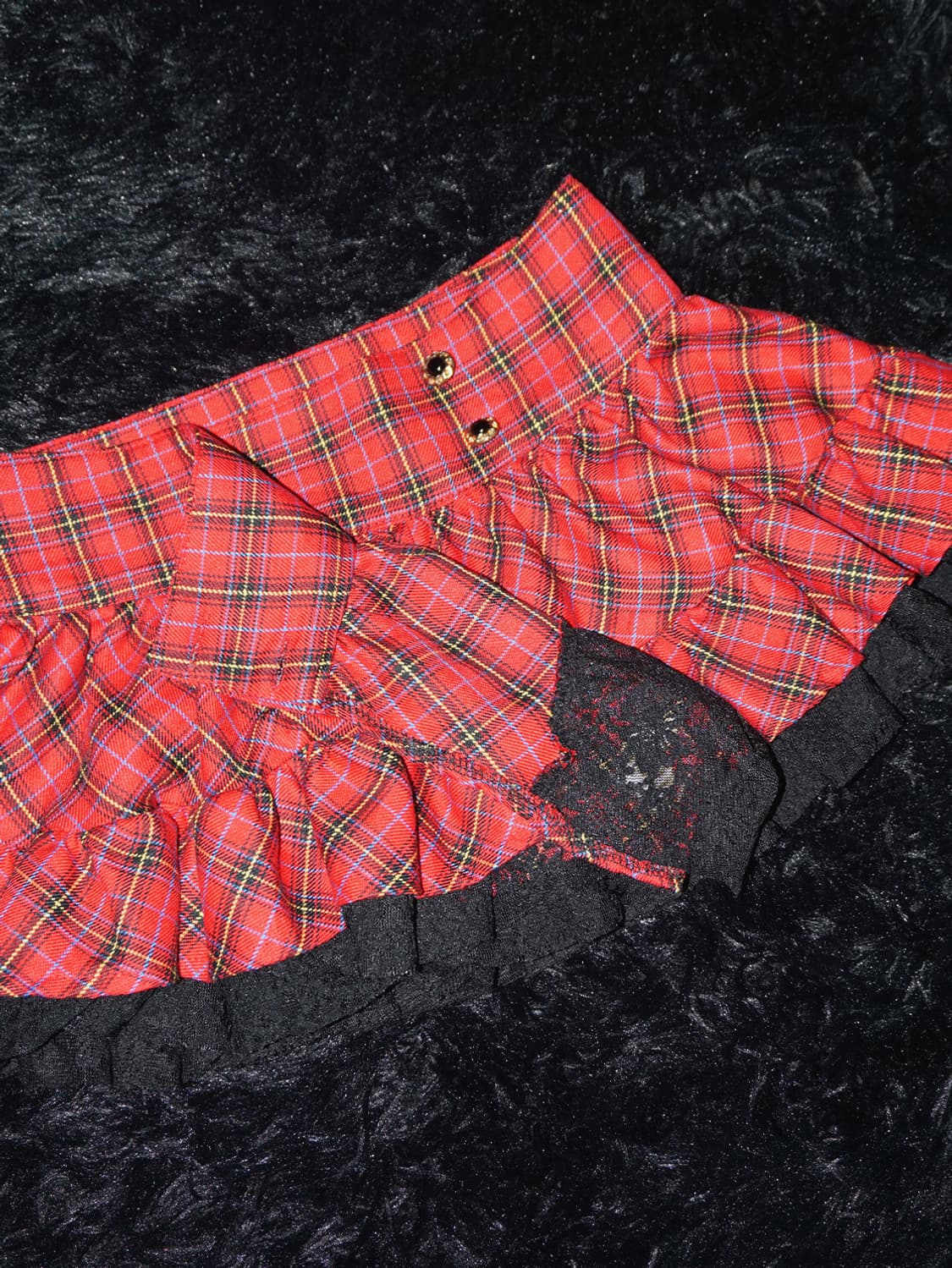 (banana chips) tartan check wrap skirt  상품이미지4