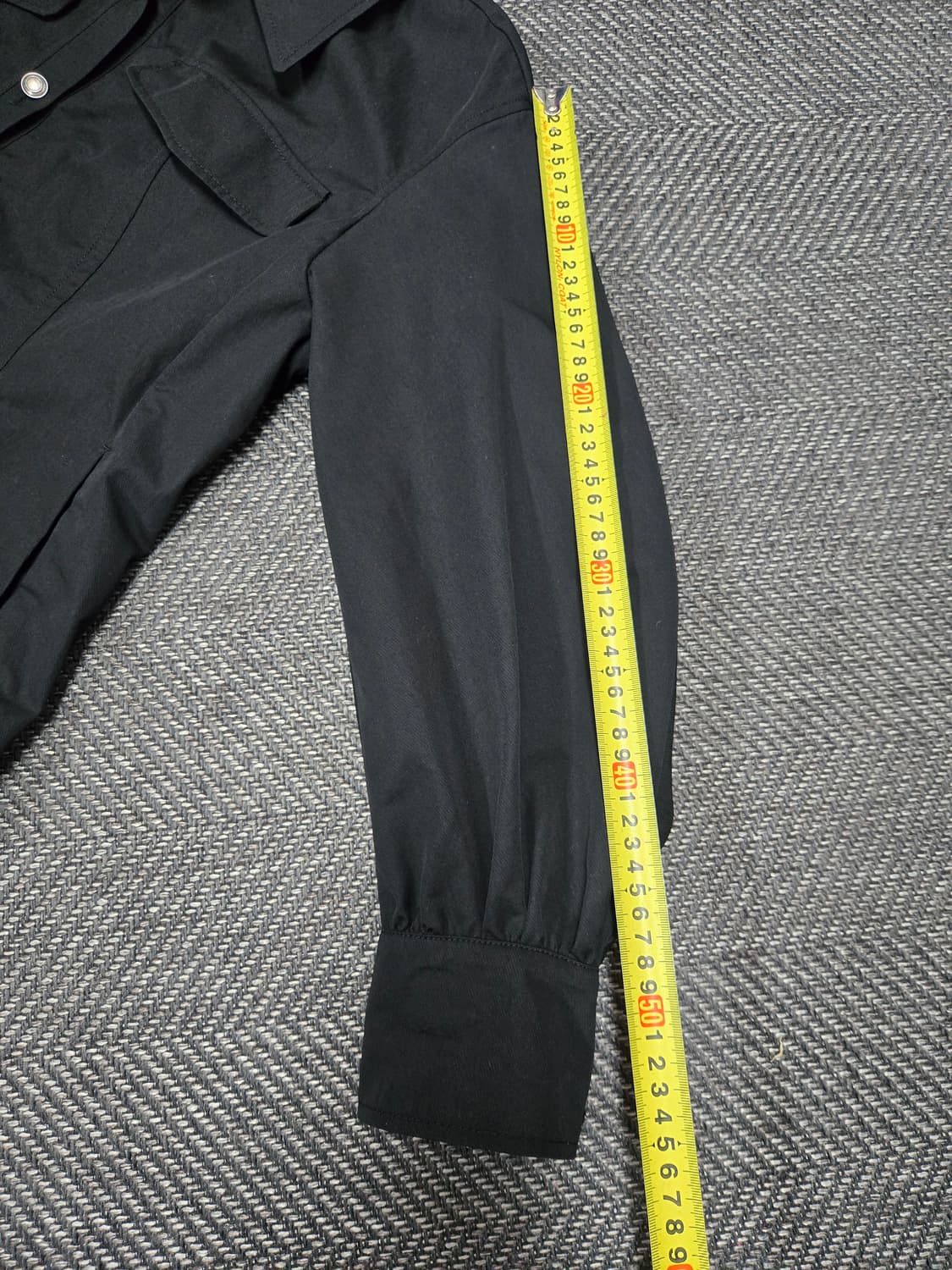 한섬 시스템 SYSTEM 블랙 퍼프 셔츠 자켓 상품이미지8