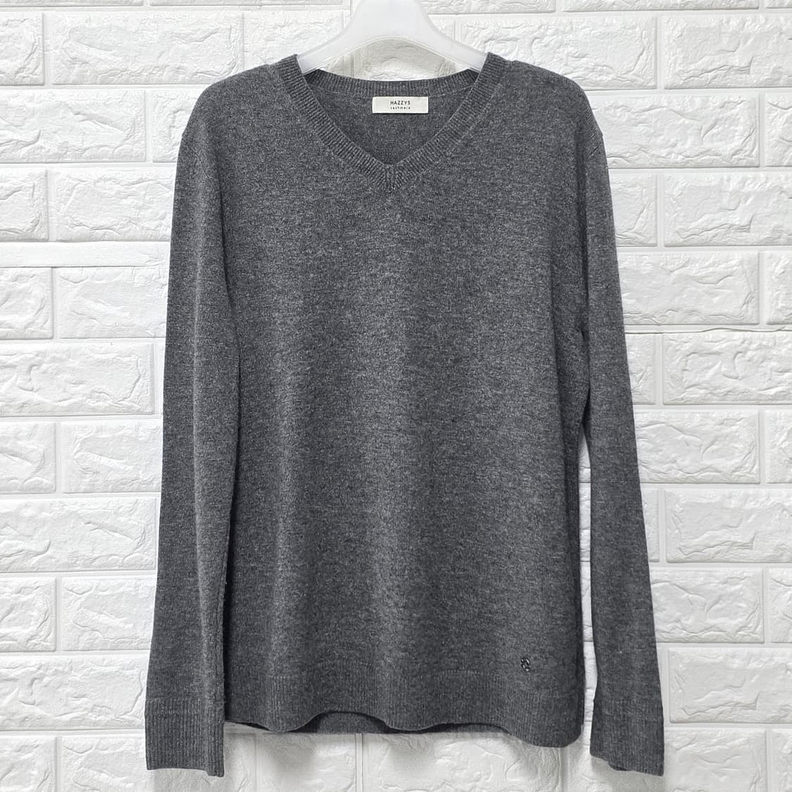 택포_ 헤지스 캐시미어 V넥 니트 그레이 95 상품이미지1