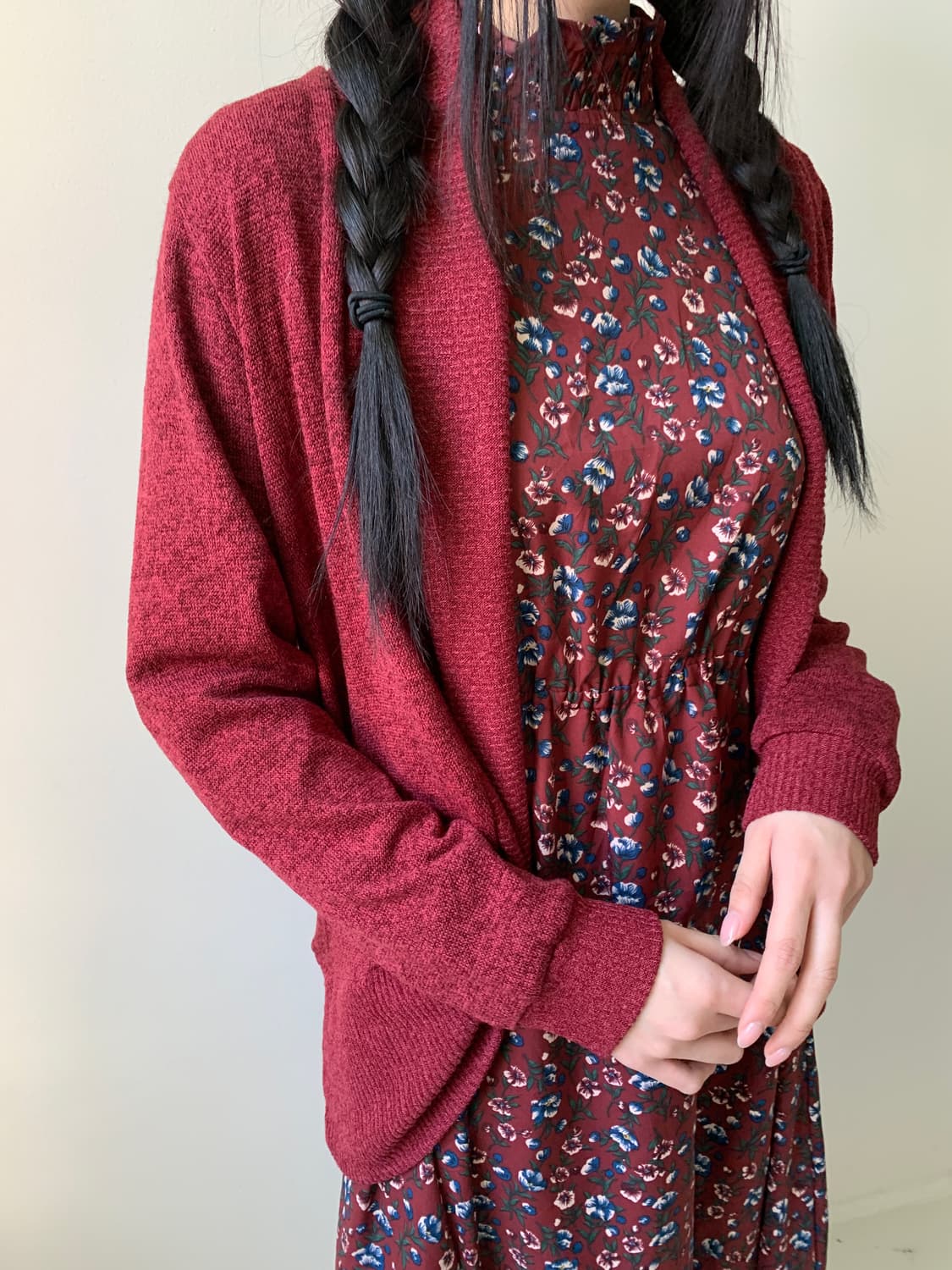 Robe loose cardigan(red) 상품이미지10